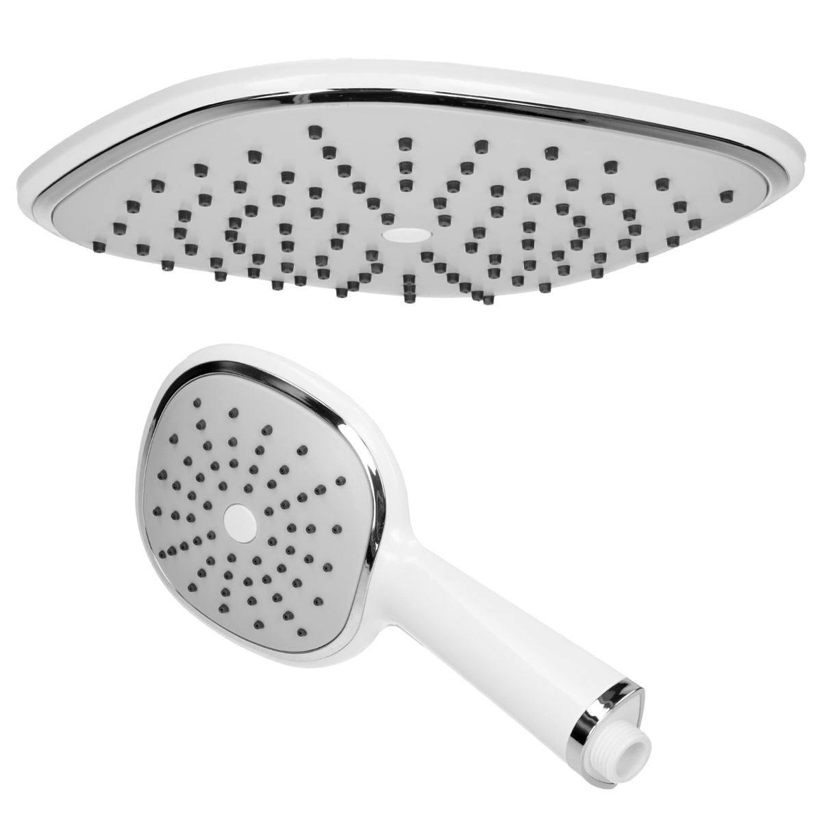 Duschkopf mit vielen Wasserstrahlöffnungen.