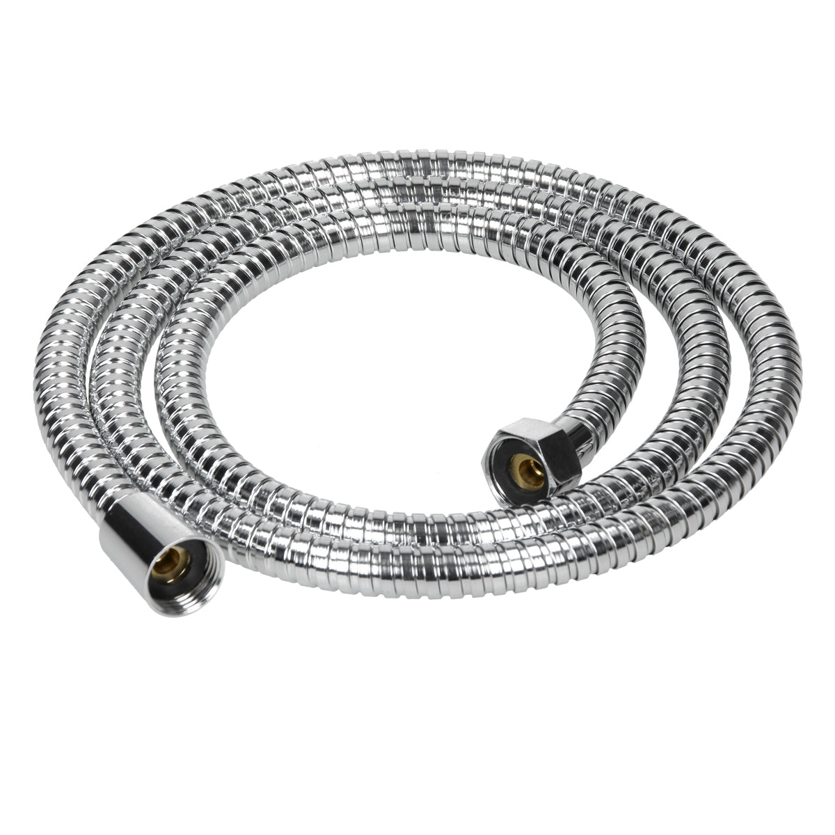 Una manguera de ducha flexible con un revestimiento de metal.