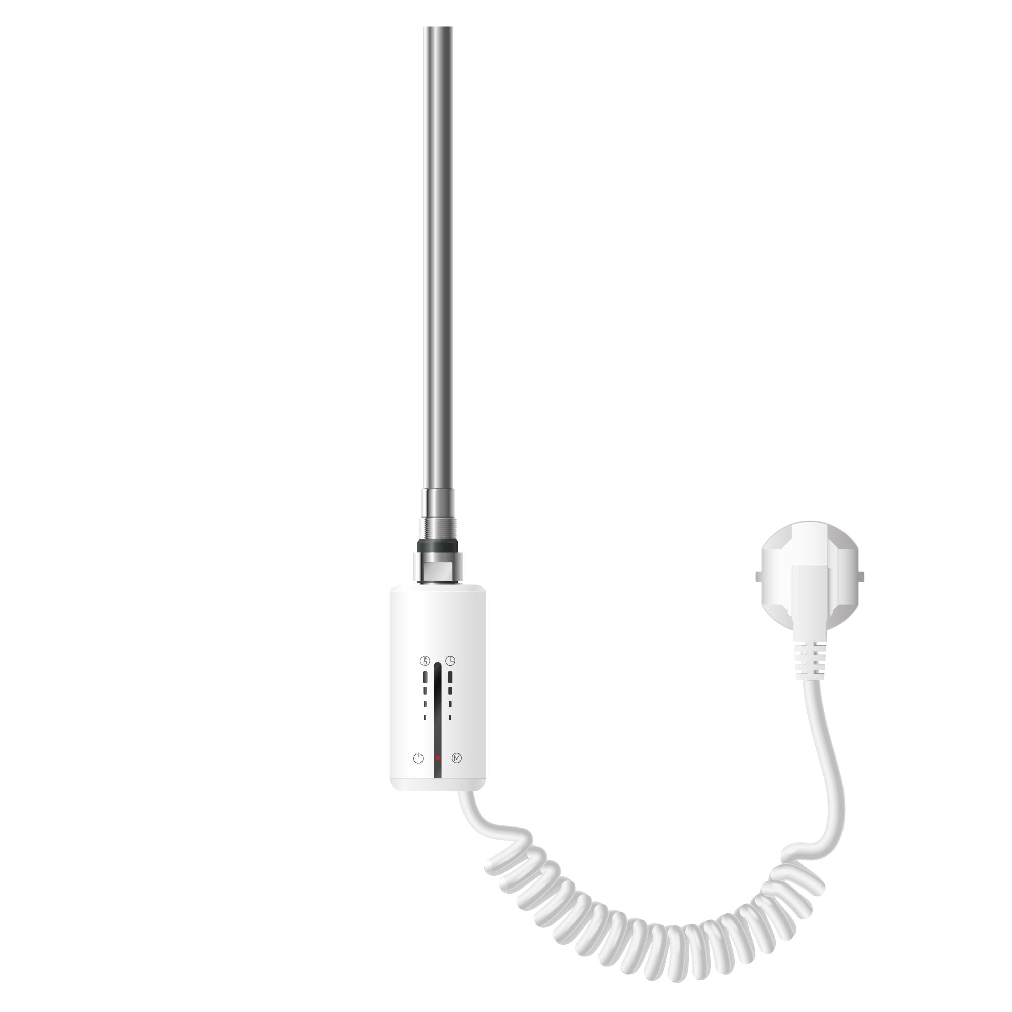 Varmelegeme i hvid udførelse med kabel.