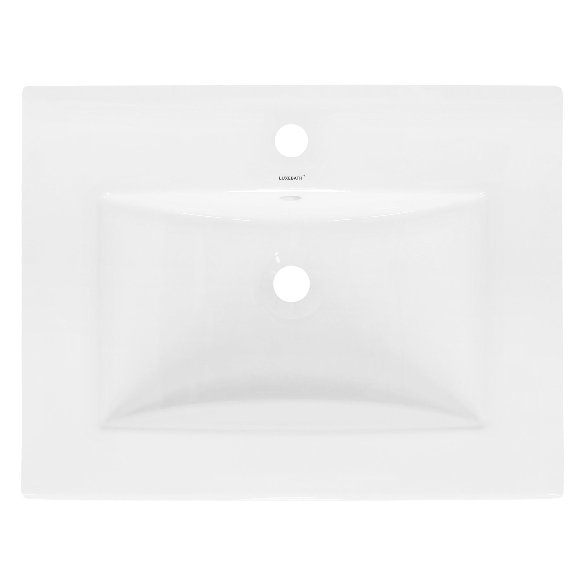 Witte wastafel met ovale vorm en een gat voor de kraan.