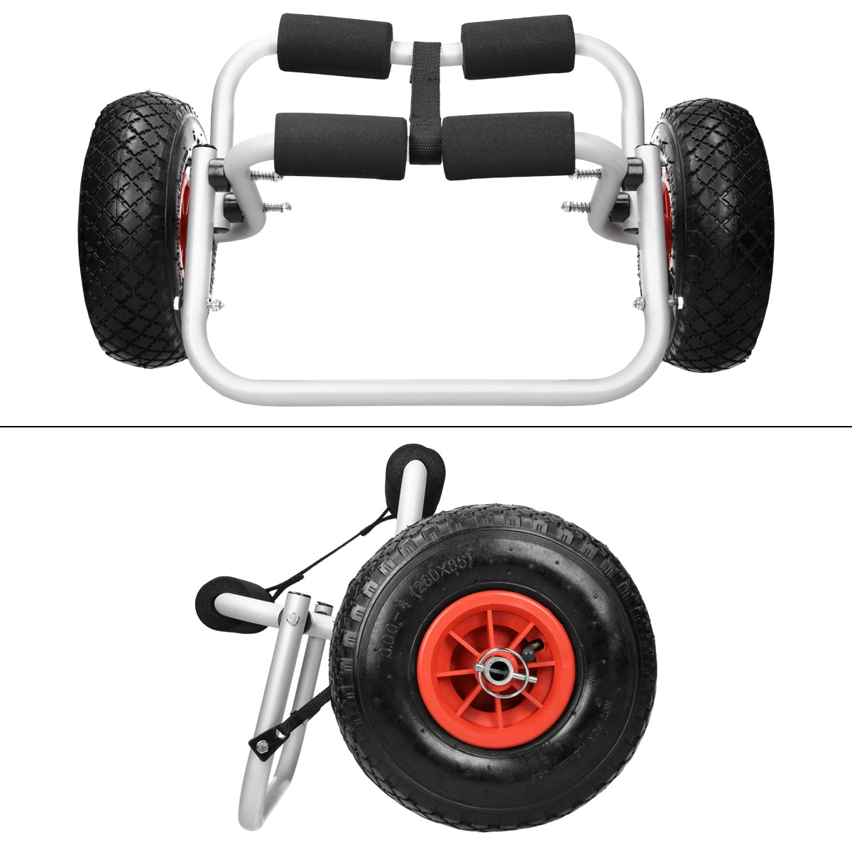 Wagen mit zwei Rädern und Griff, für den Transport von Gegenständen.