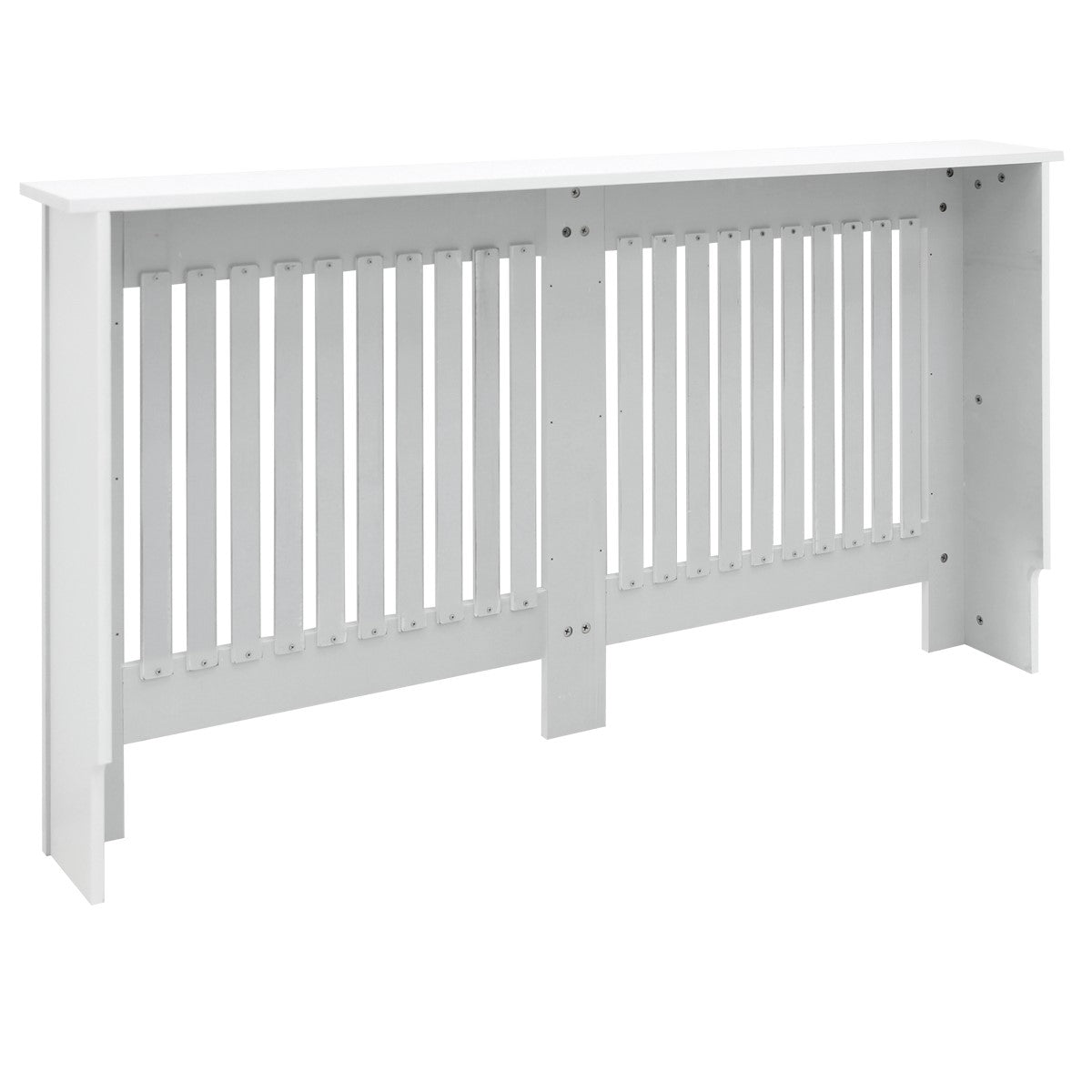 Copritermosifone bianco con listelli verticali.