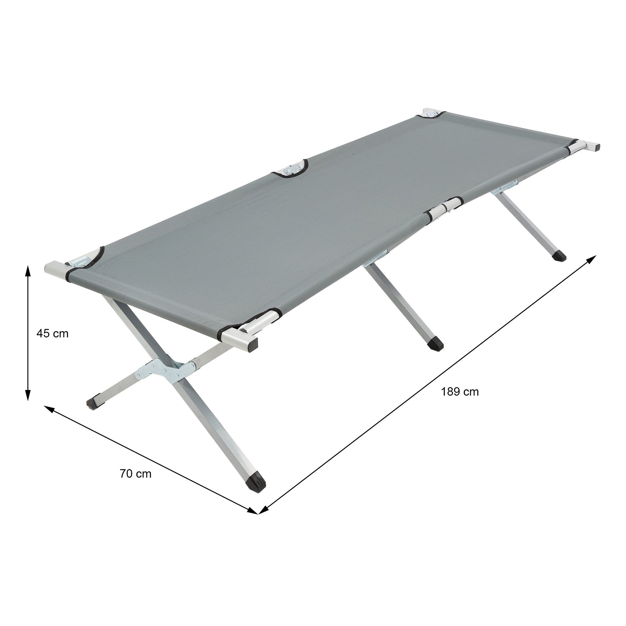 Harmaa taittolauta mitat: 189 cm x 70 cm x 45 cm.