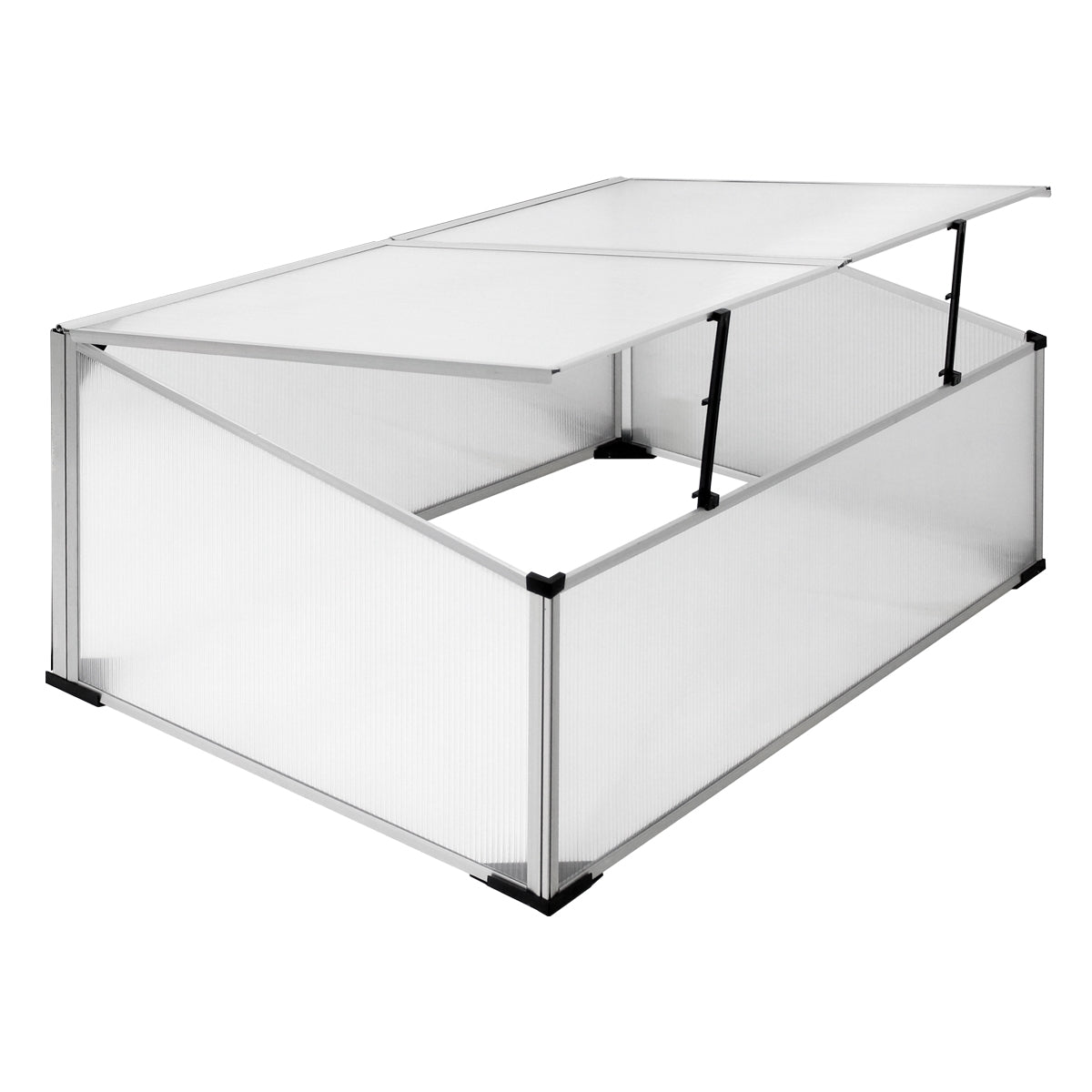 Aluminiumramme med gennemsigtige paneler.