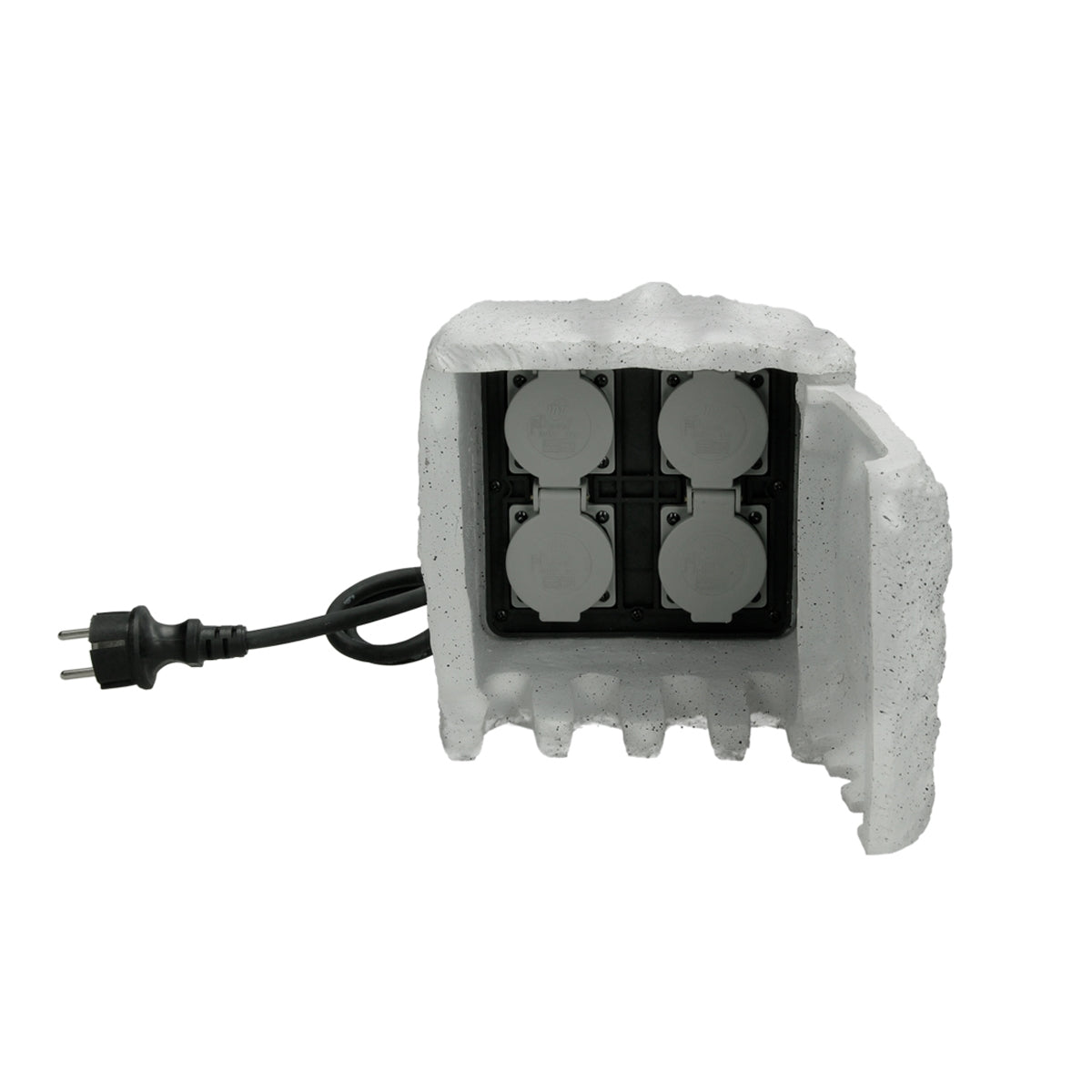 Socket in Styrofoam packaging with cable.