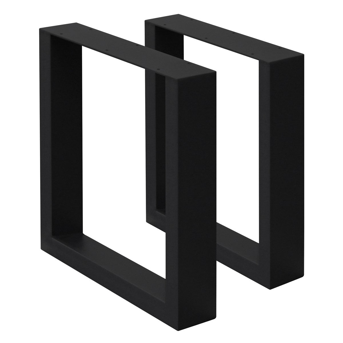 Two black rectangular table frames.