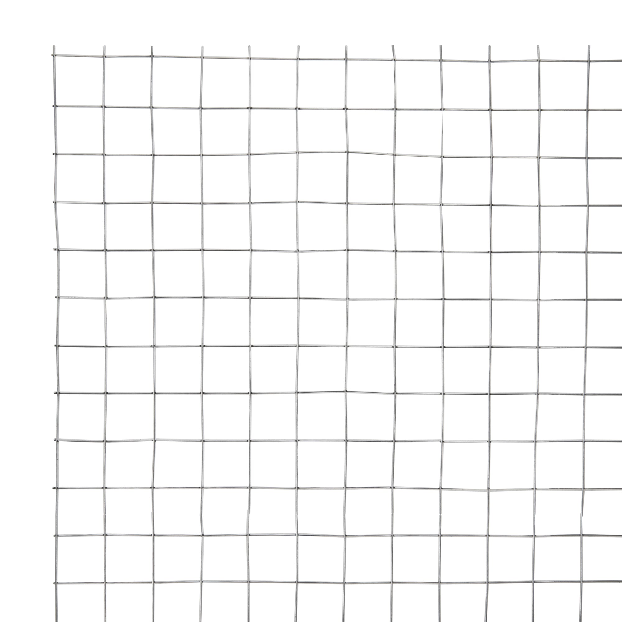 Grid structure made of thin wire in square fields on a white background.