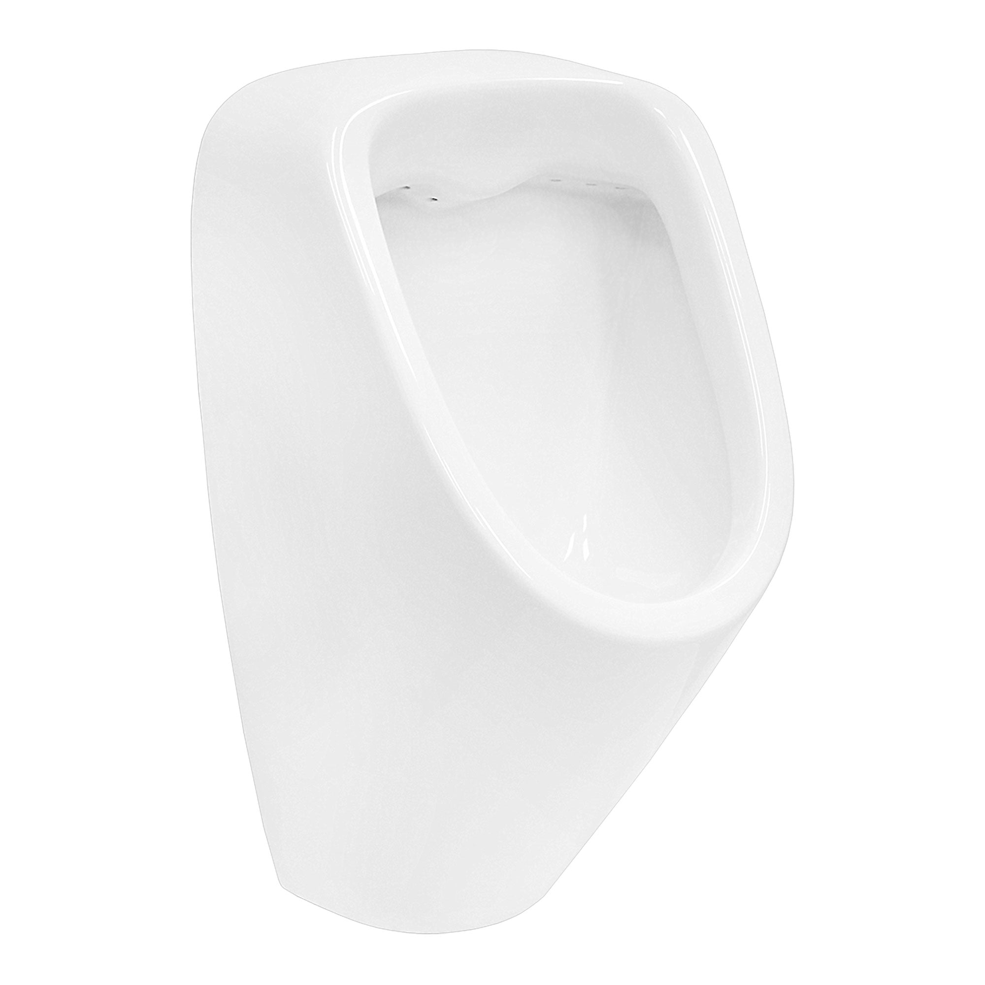 White urinal mounted on a wall.
