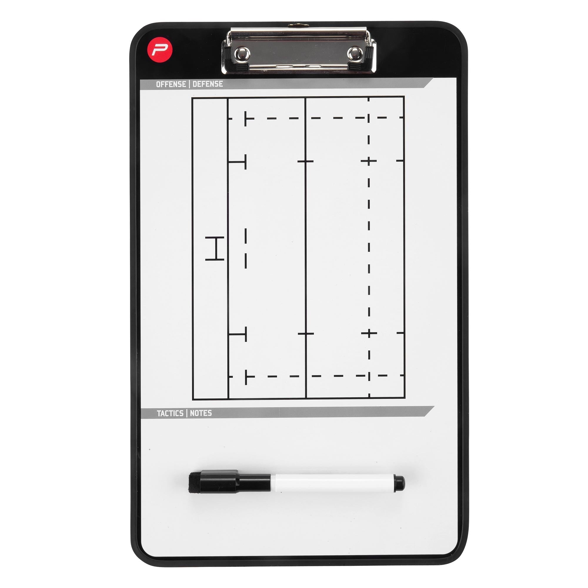 Tavola tattica con disegno del campo e una penna.