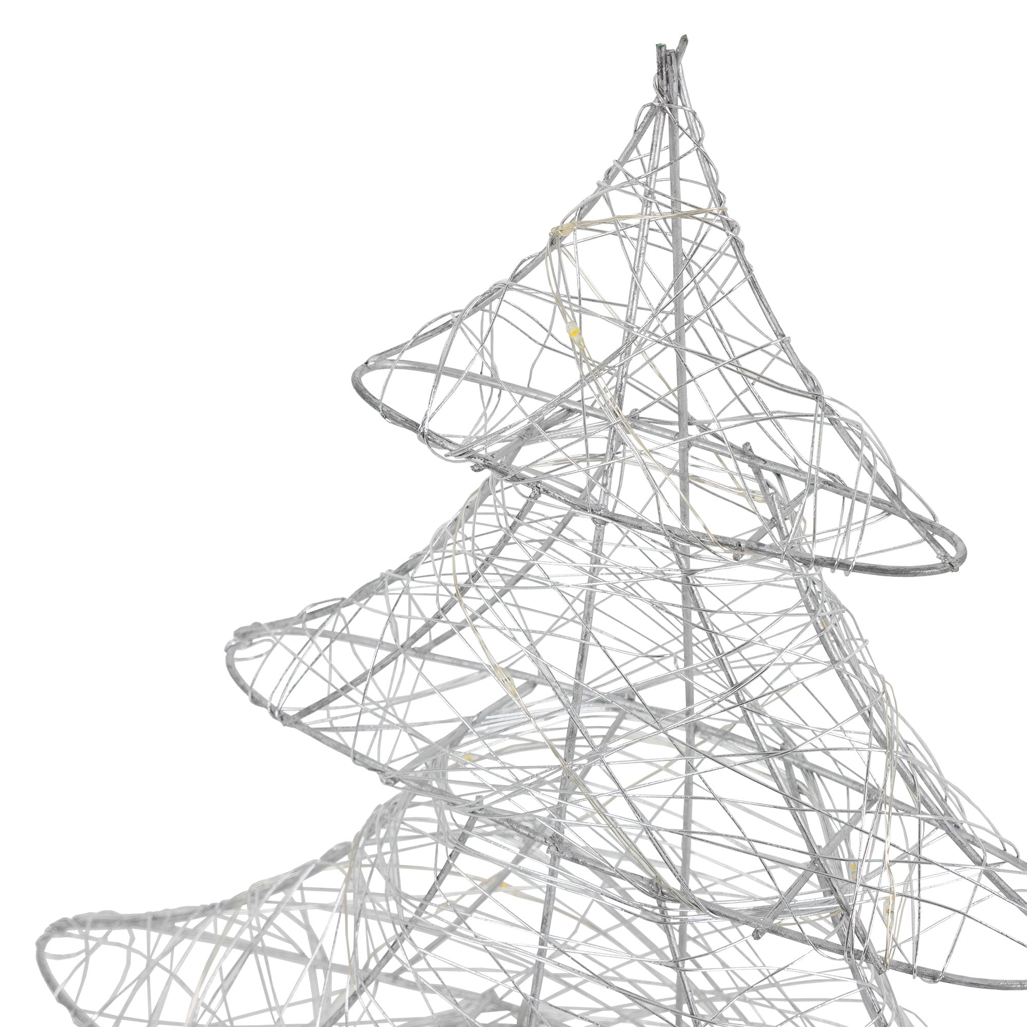 White wire tree with curved branches.