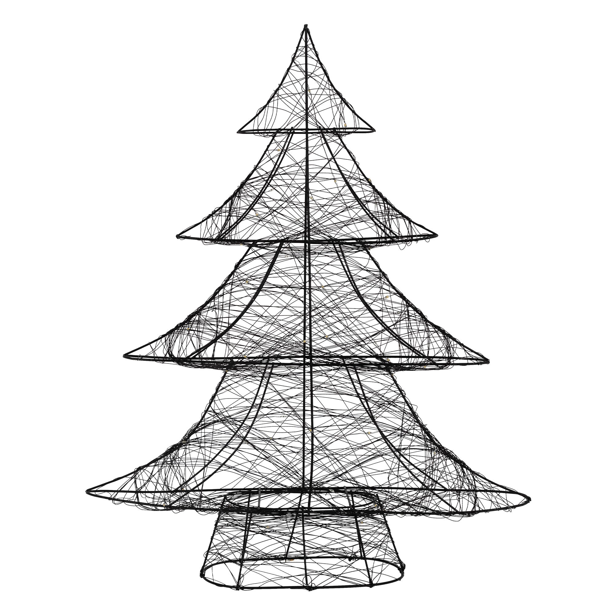 Drahtbaum in Form eines Weihnachtsbaums auf weißem Hintergrund.