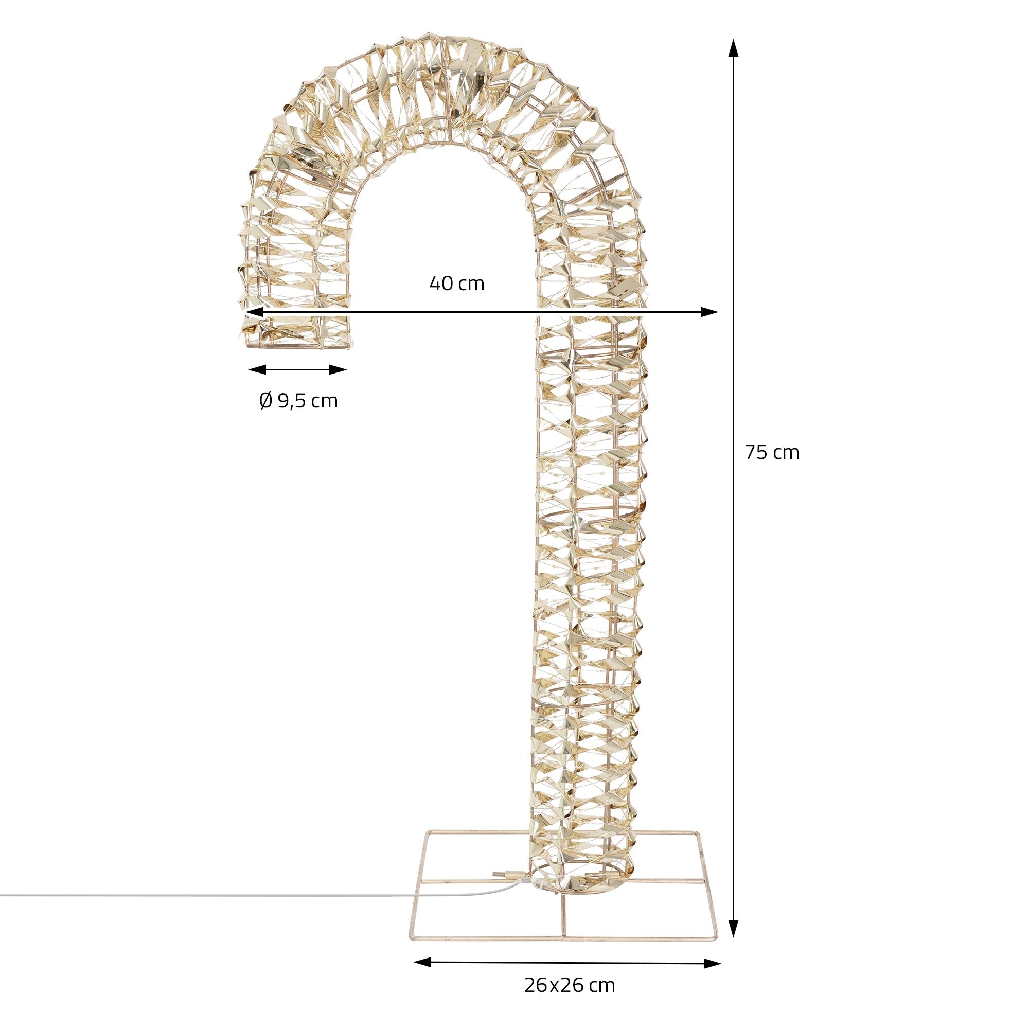 Scultura decorativa a forma di asta curva, misure: 40 cm x 75 cm.