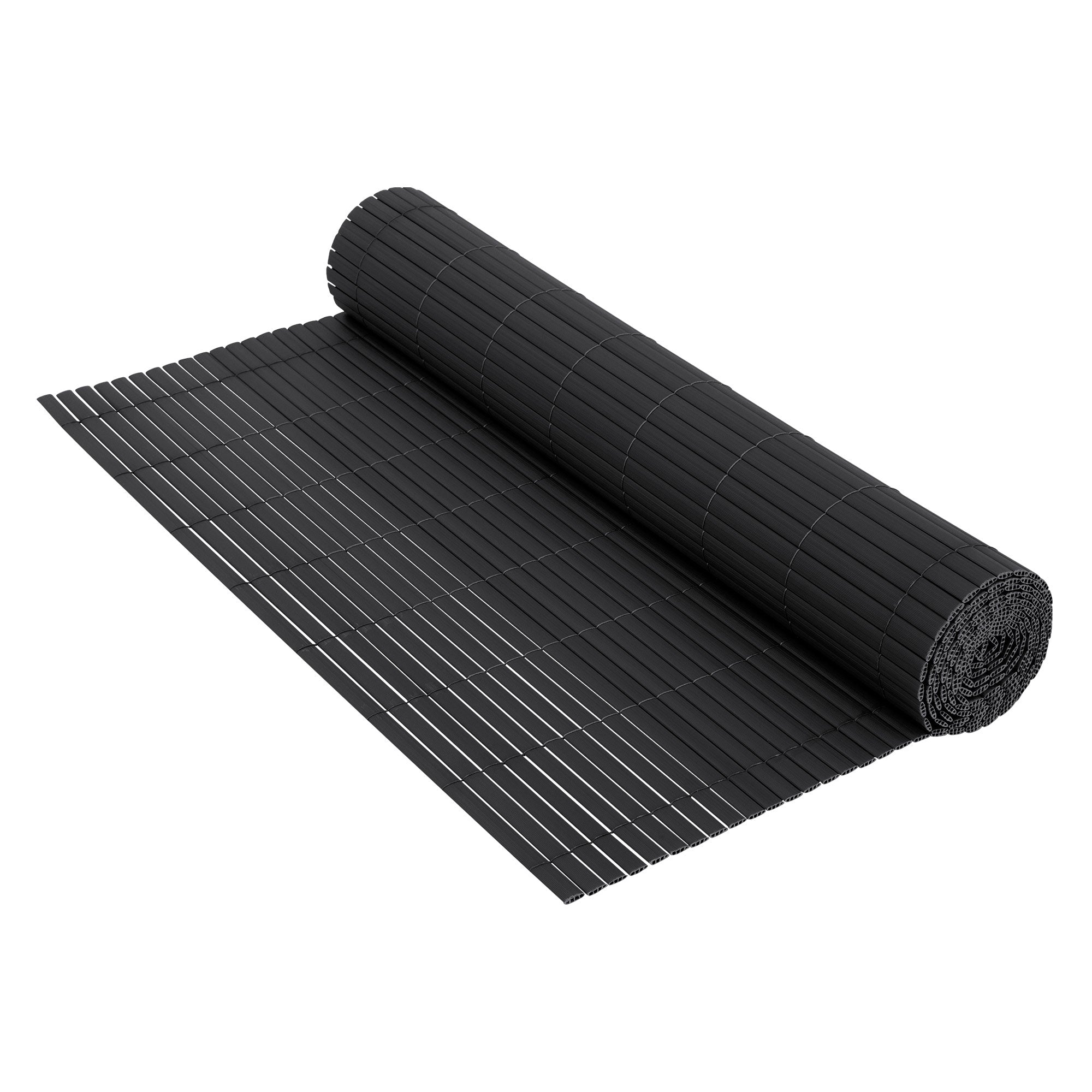 Rolle mit schwarzen flexiblen Paneelen, teilweise abgewickelt.