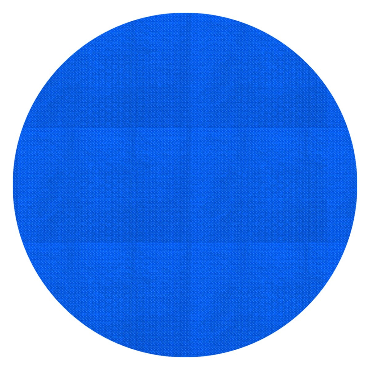 Runde, blaue Poolabdeckung auf einem weißen Hintergrund.
