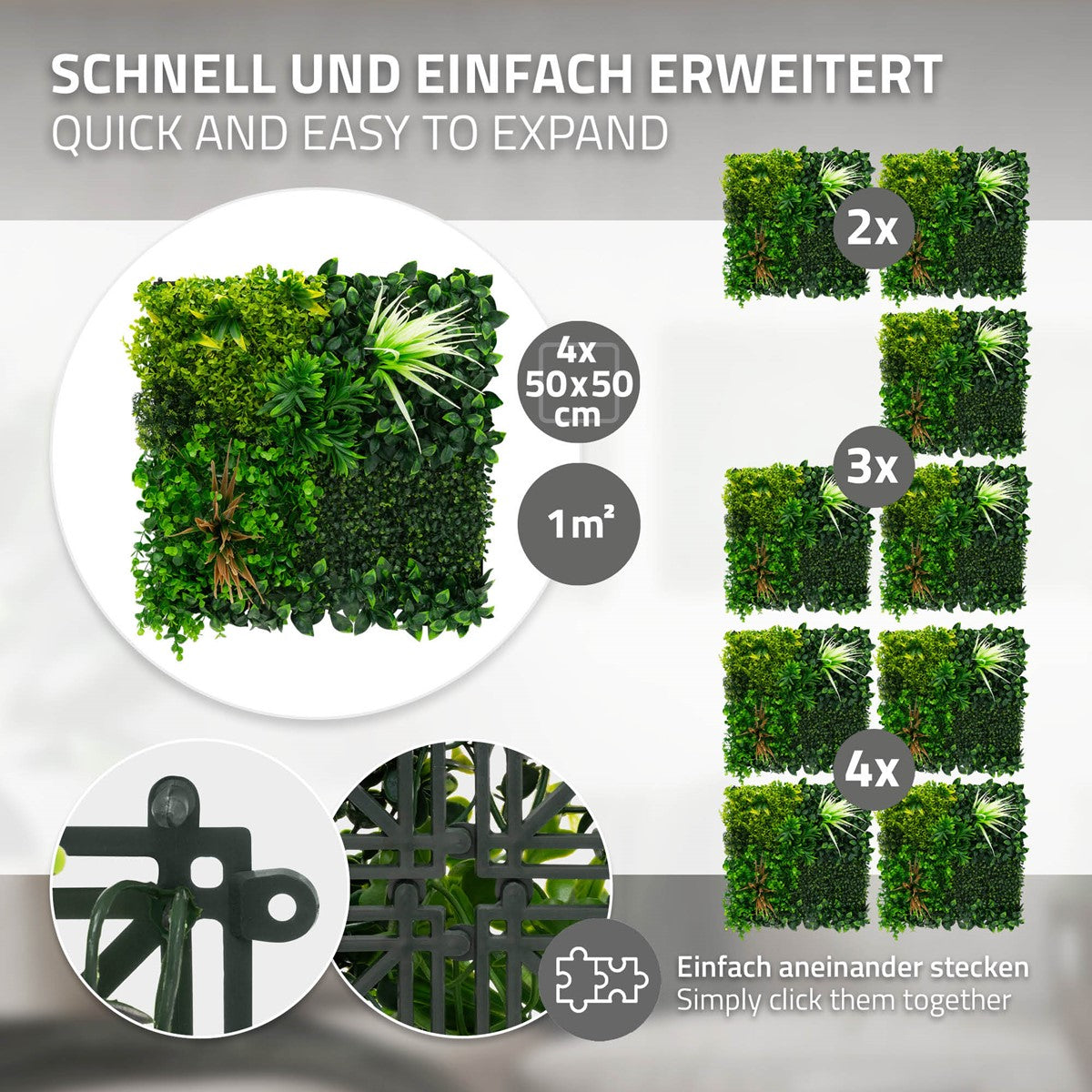 Anleitung zur einfachen Erweiterung von Pflanzenpaneelen.