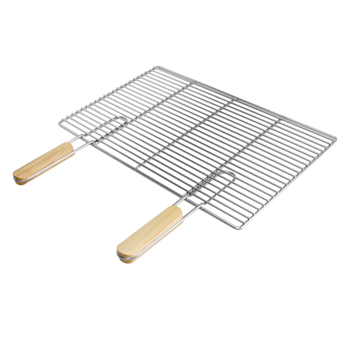 Zwei Backbleche aus Metall mit Holzgriffen, nebeneinander angeordnet.
