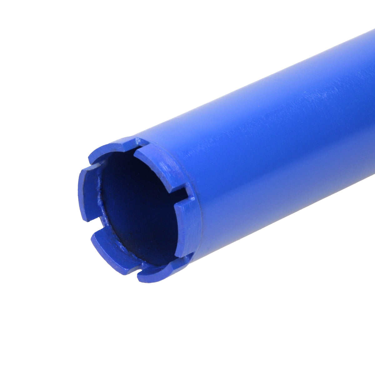 Blauer Zylinder mit gezacktem inneren Ende.
