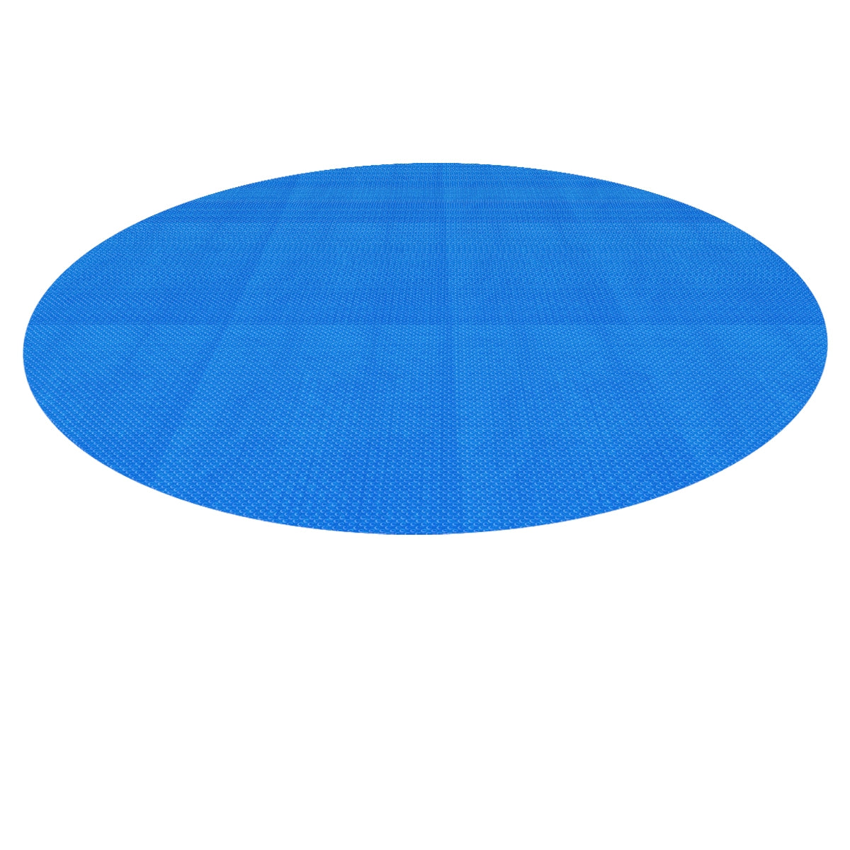 Ein runder blauer Stoff mit einer strukturierten Oberfläche.