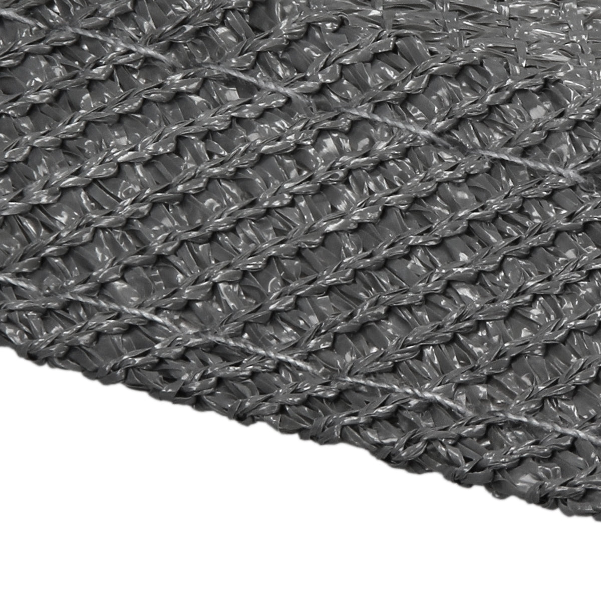 Nahaufnahme eines grauen, gewebten Materials.