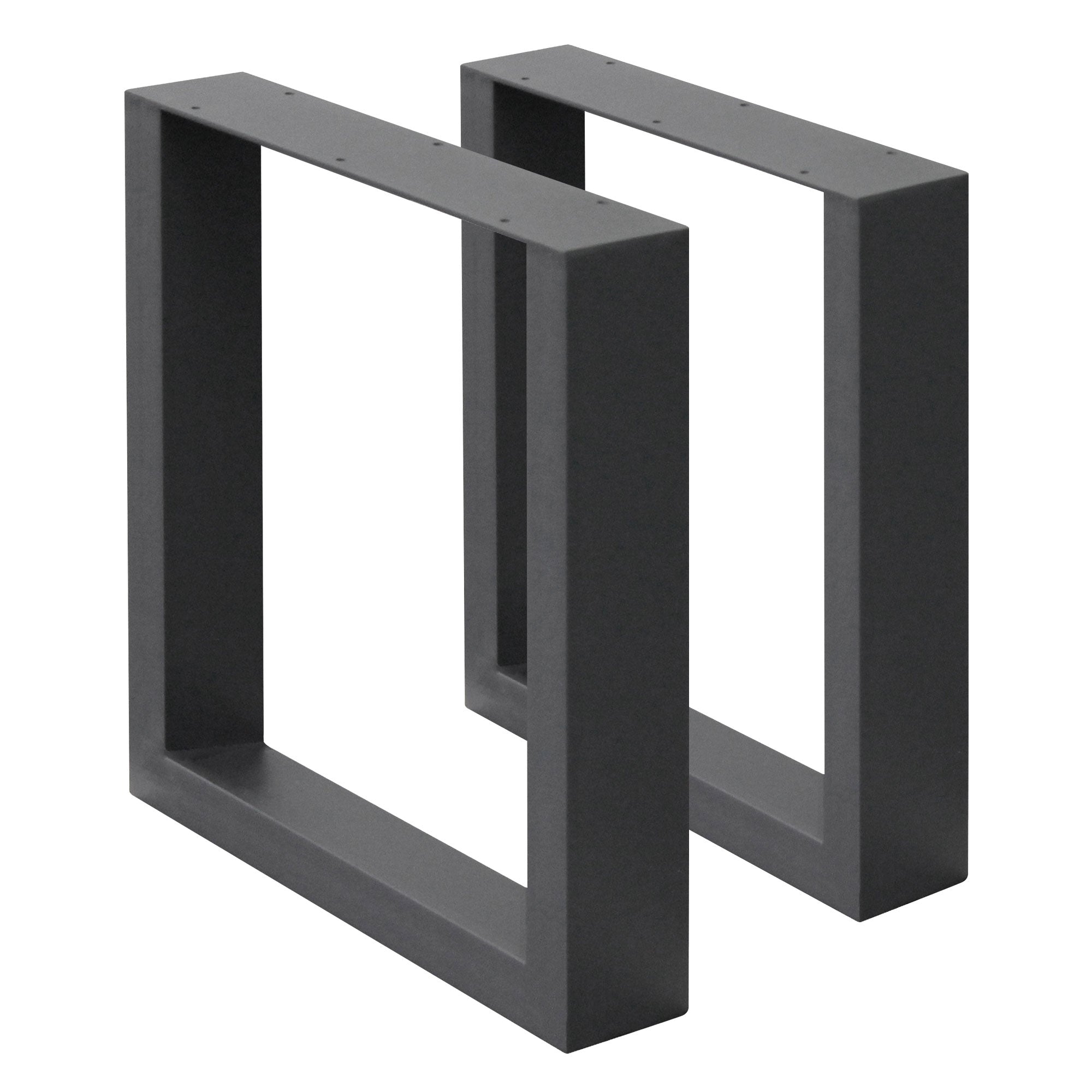 Zwei schwarze Metallrahmen in rechteckiger Form, nebeneinander stehend.