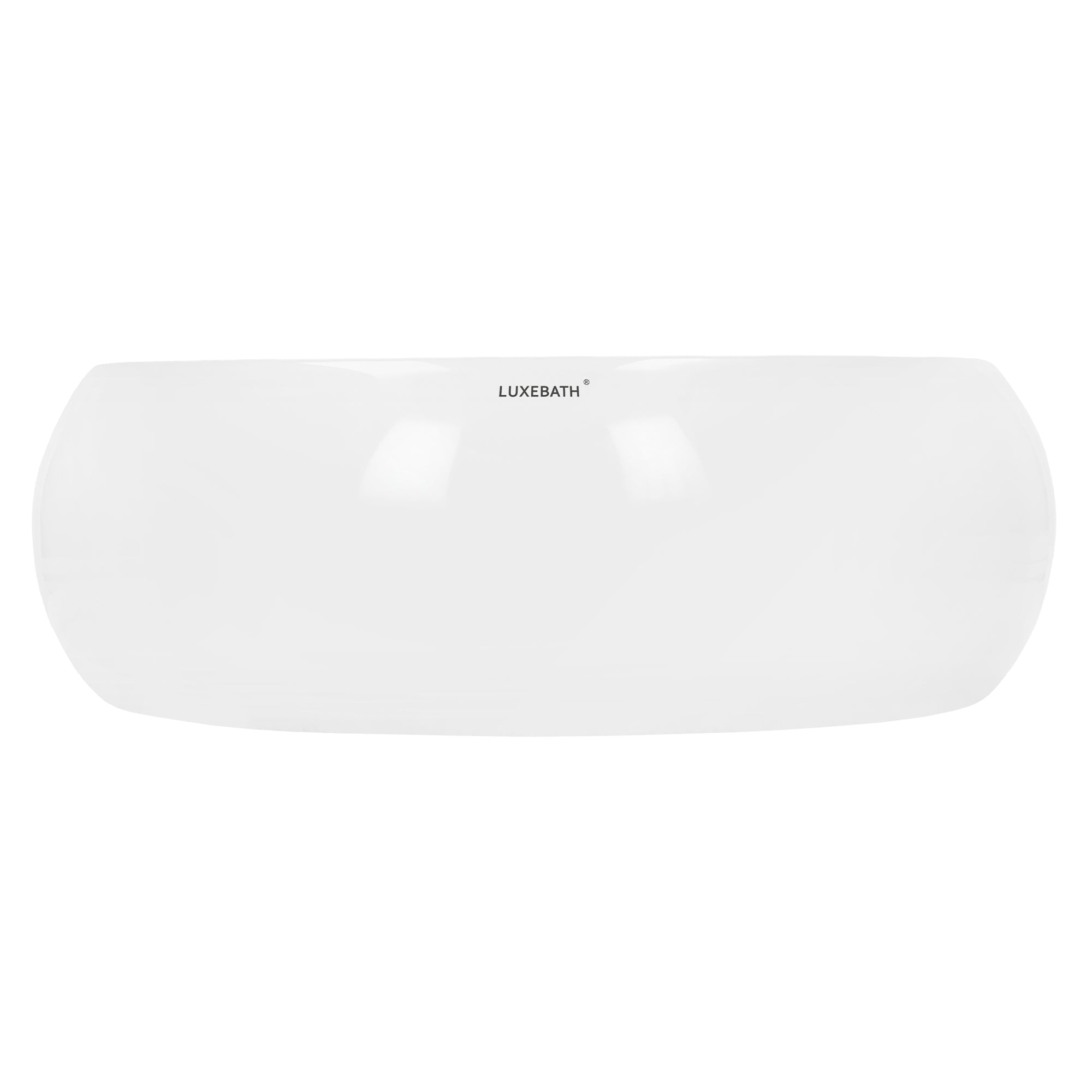 Hvid, oval badekar model med glat overflade.