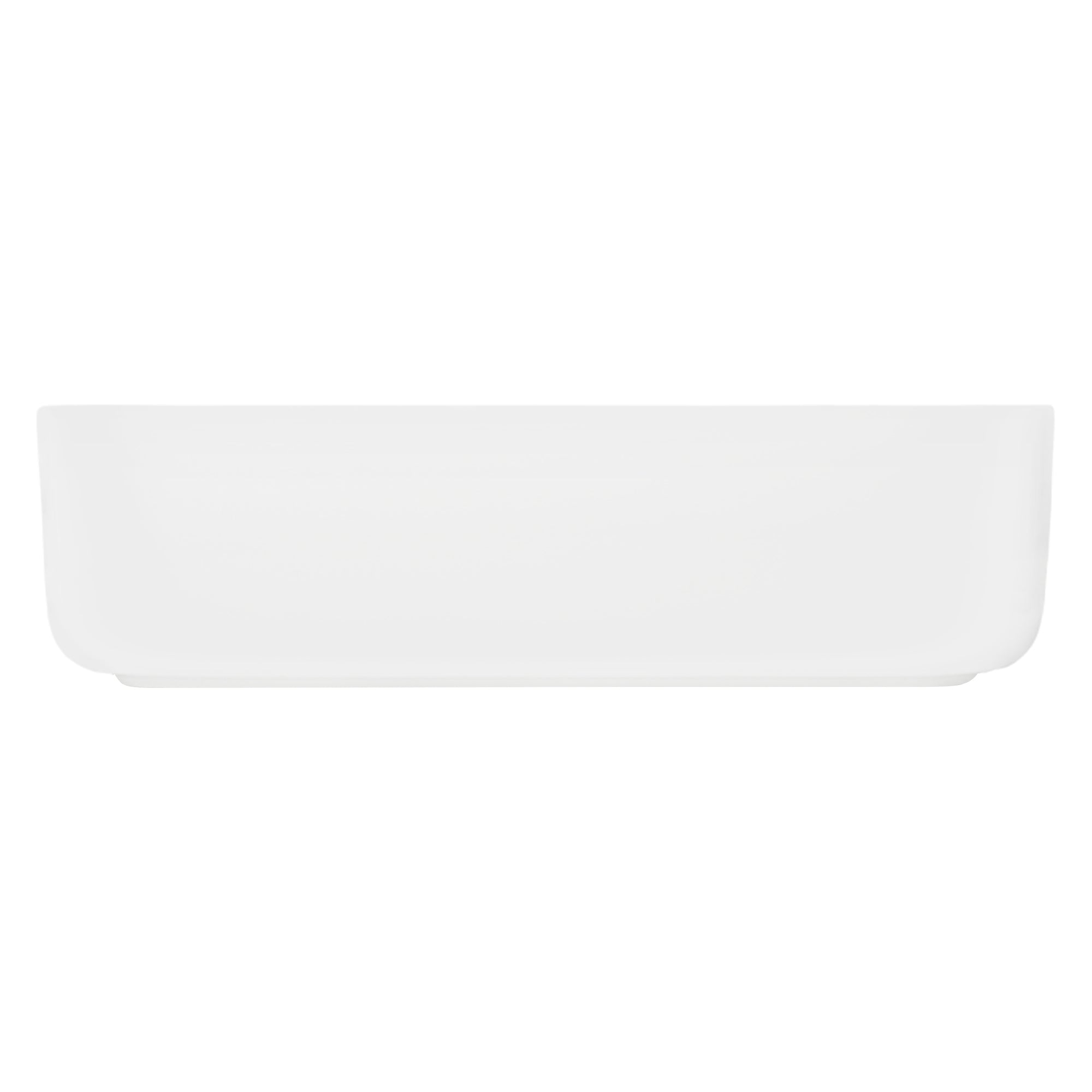 White, flat bowl without handles on a white background.