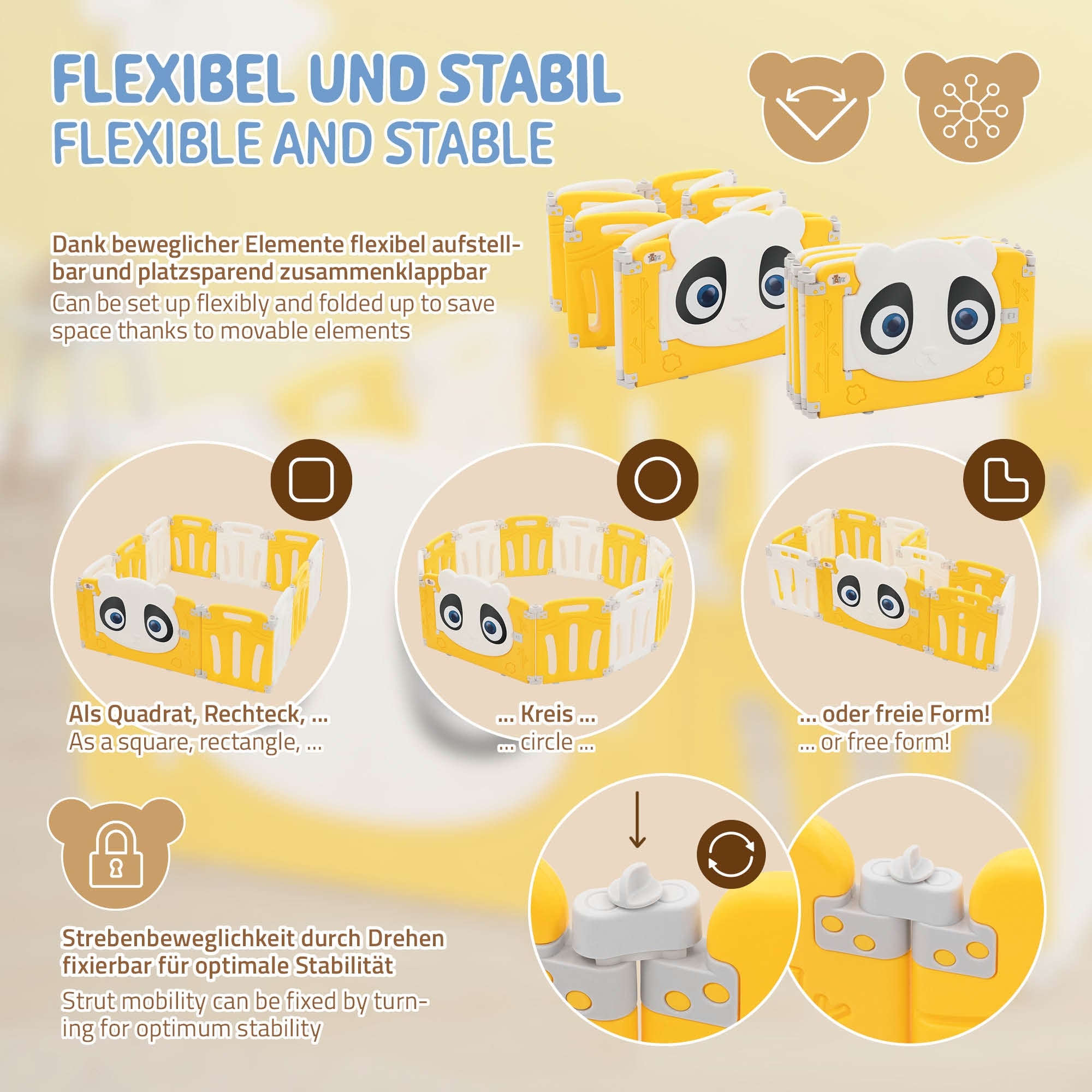 Grafik mit verschiedenen Formen für ein flexibles Spielgerät.