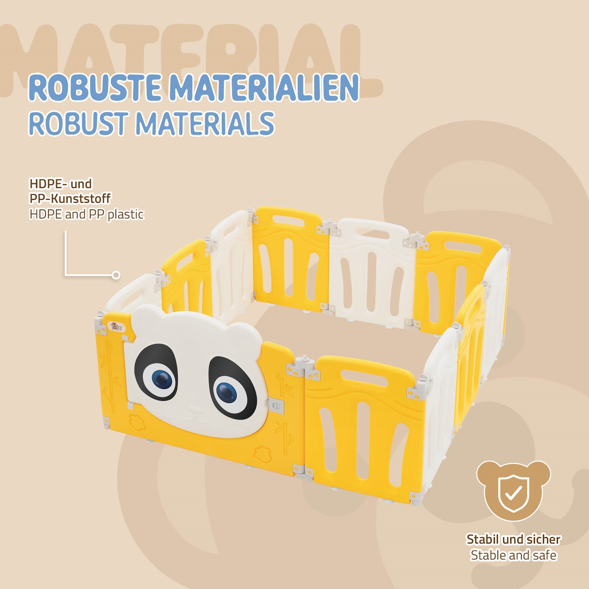 Grafik zu robusten Materialien der Spielplatzumrandung.