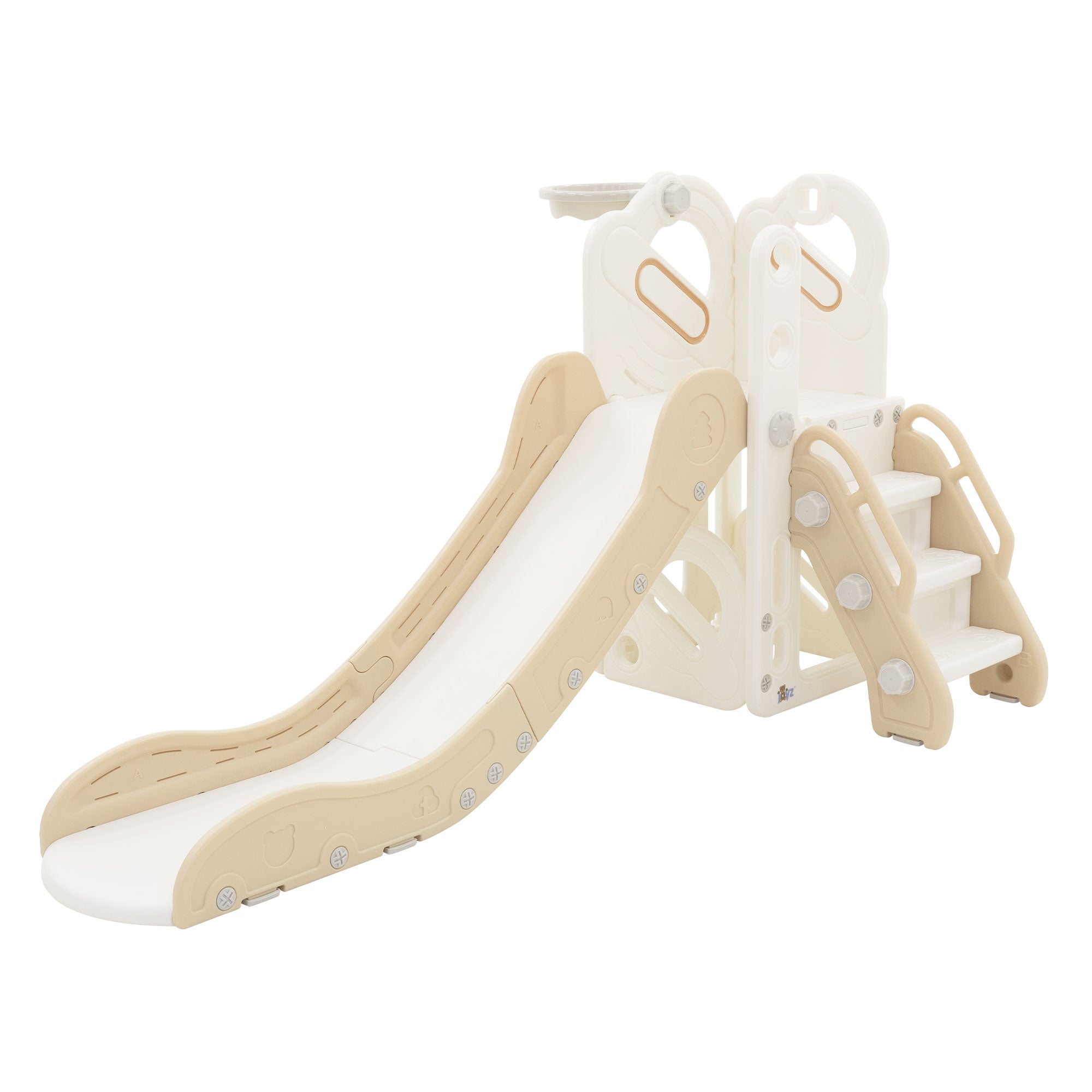 Rutsche mit Treppe, aus HDPE und PP-Kunststoff, stabil und sicher.