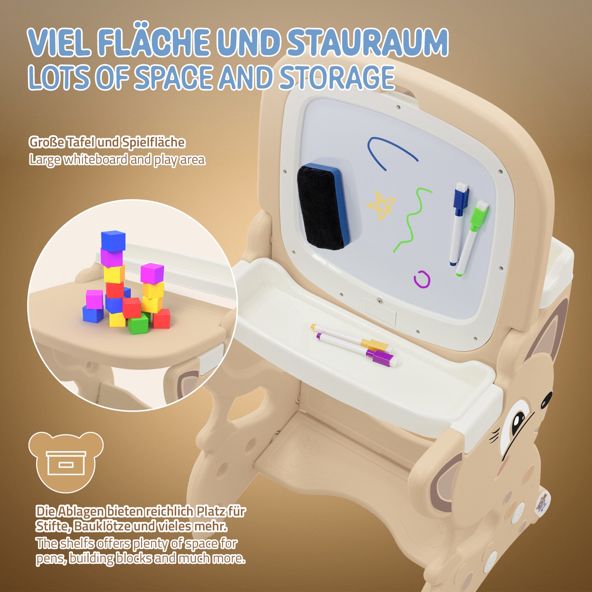 Meubles pour enfants avec beaucoup d'espace et de rangement pour les jouets.