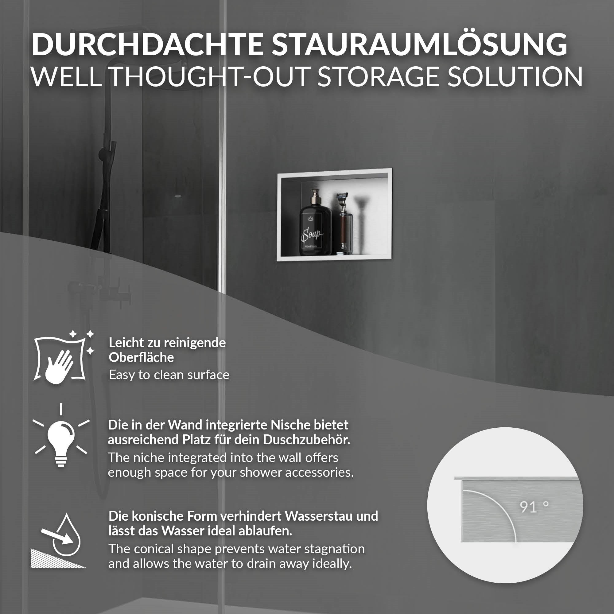Grafik mit Informationen zur Stauraumlösung im Badezimmer.