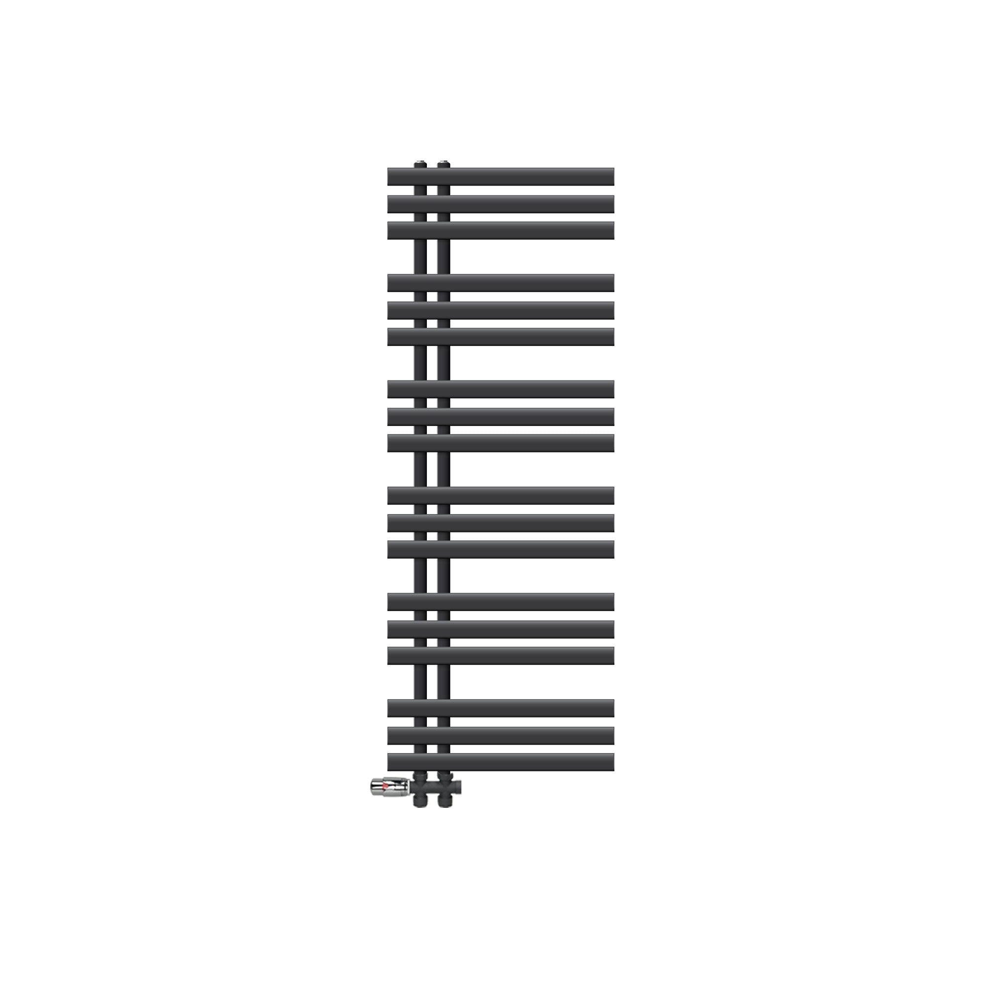 Iron EM radiator in anthracite, freestanding without background.