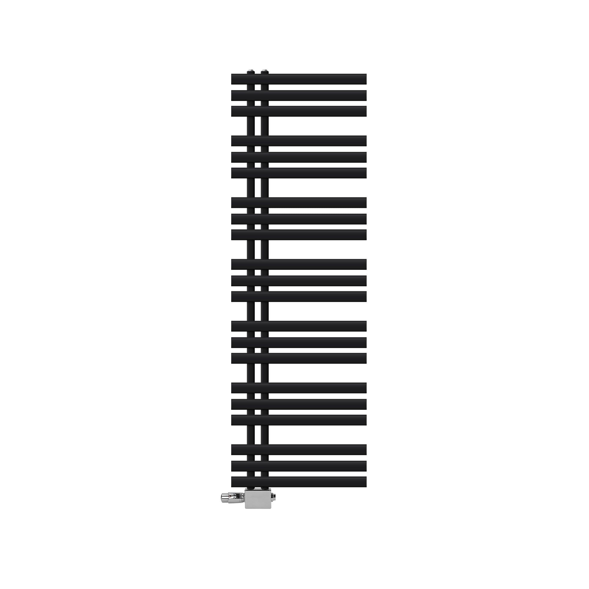 Schwarzer Heizkörper ohne Hintergrund.