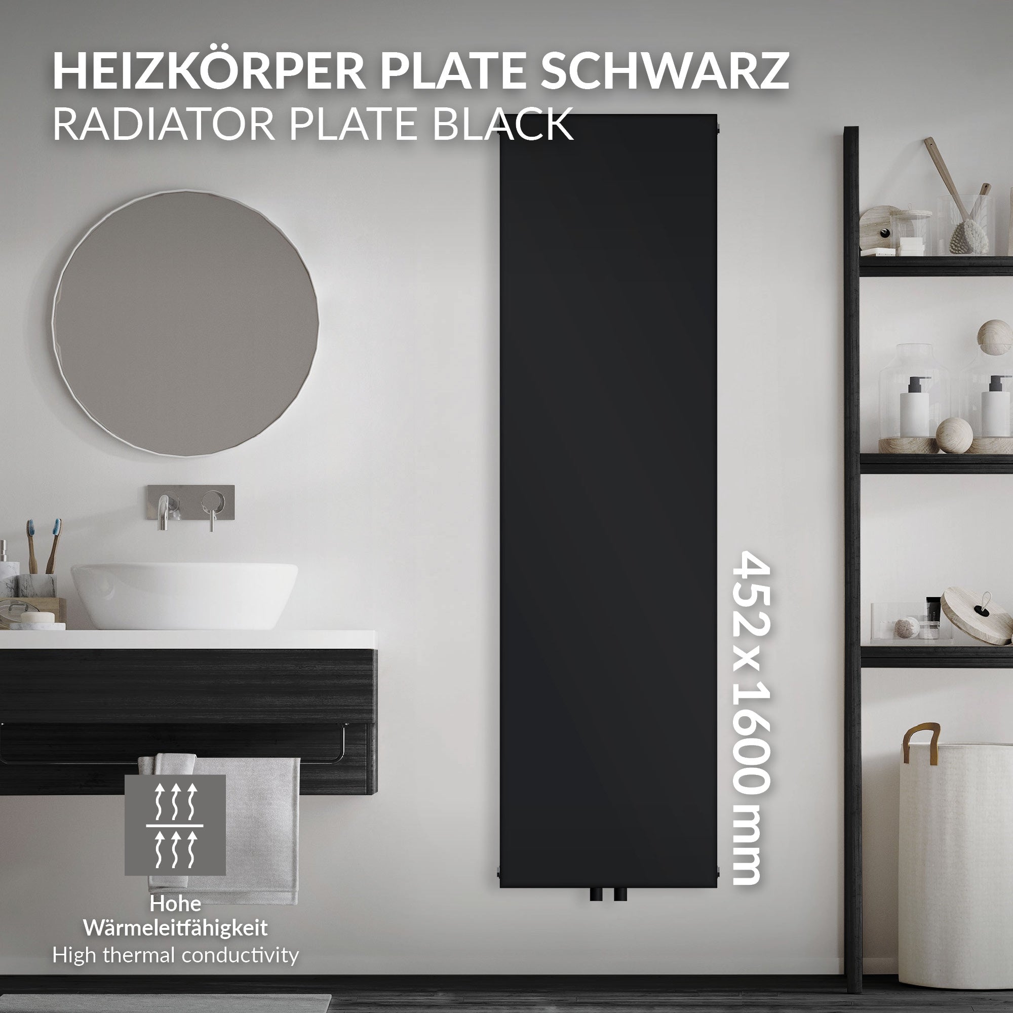 Mounting set with wall brackets and accessories on a light background.