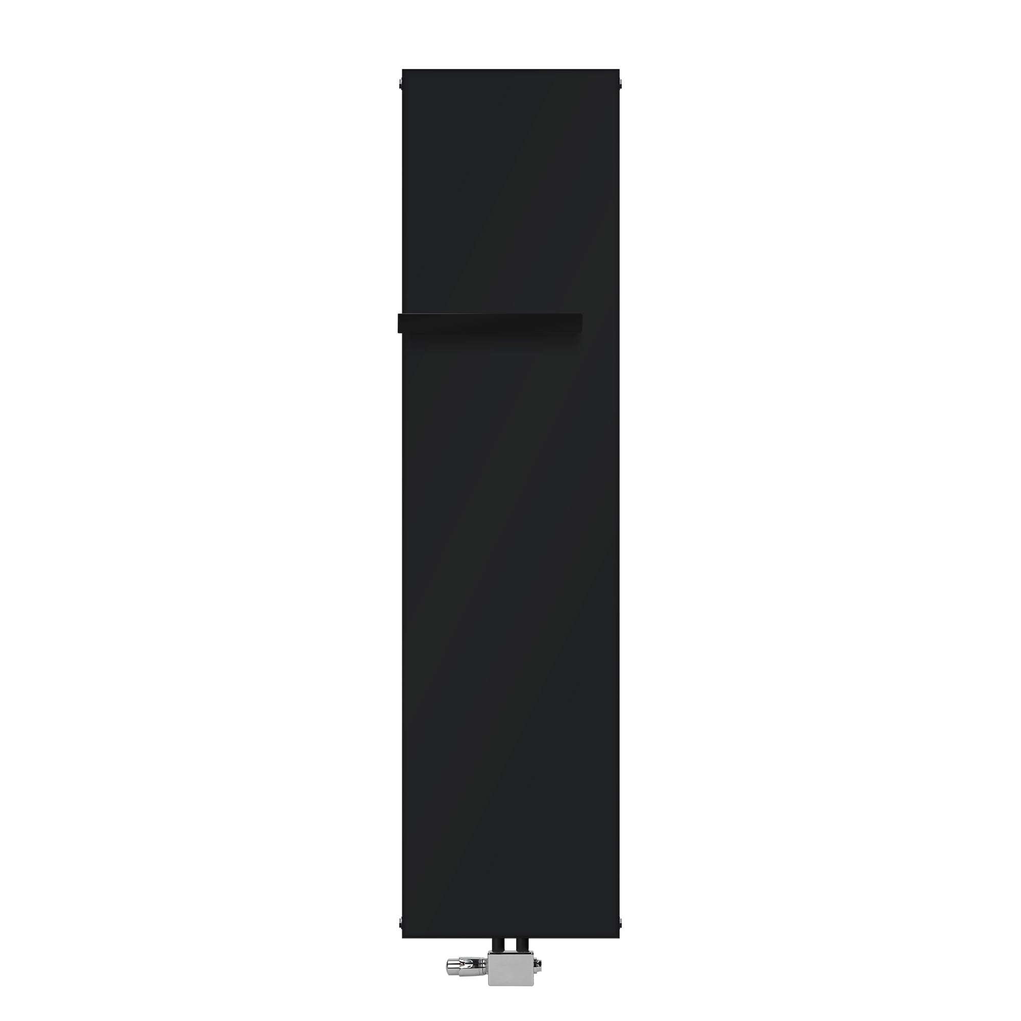 Black radiator without background, with a shelf.