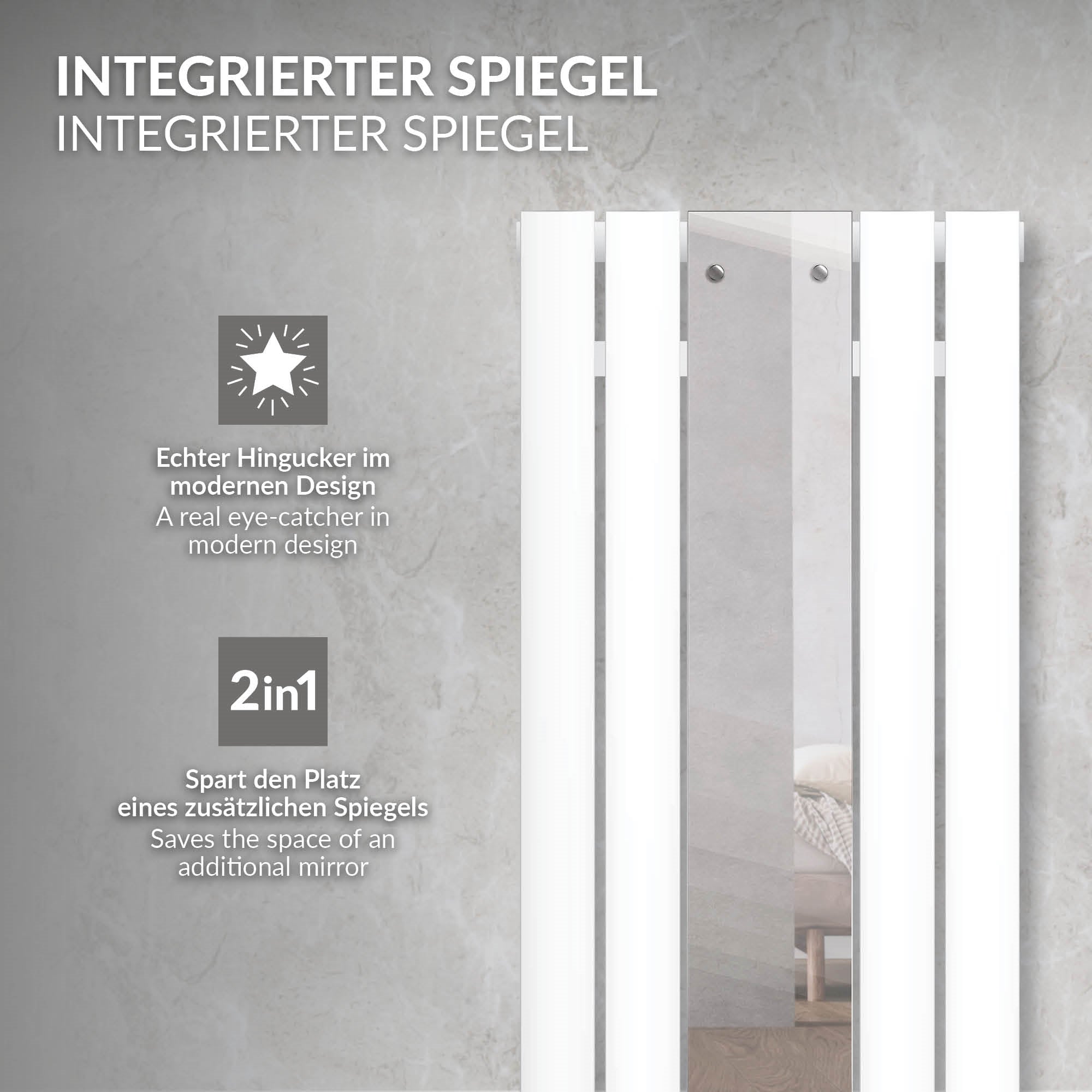 Uno specchio integrato in design moderno.