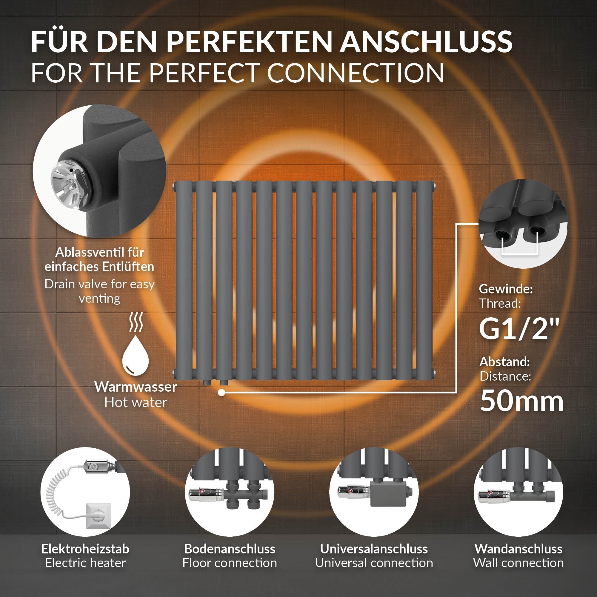 Radiator with technical details on materials and construction.