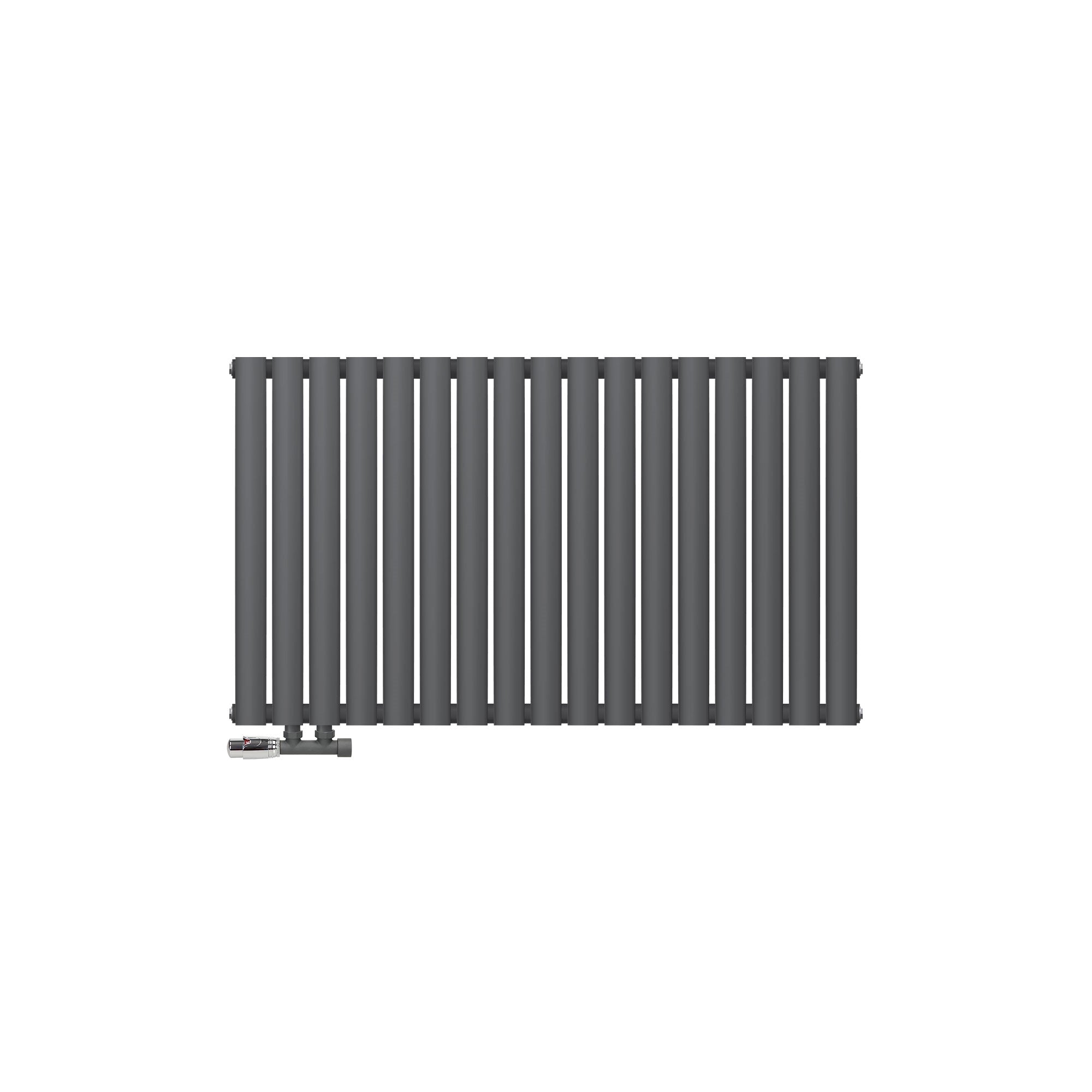Anthracite radiator without background, viewed from the front.