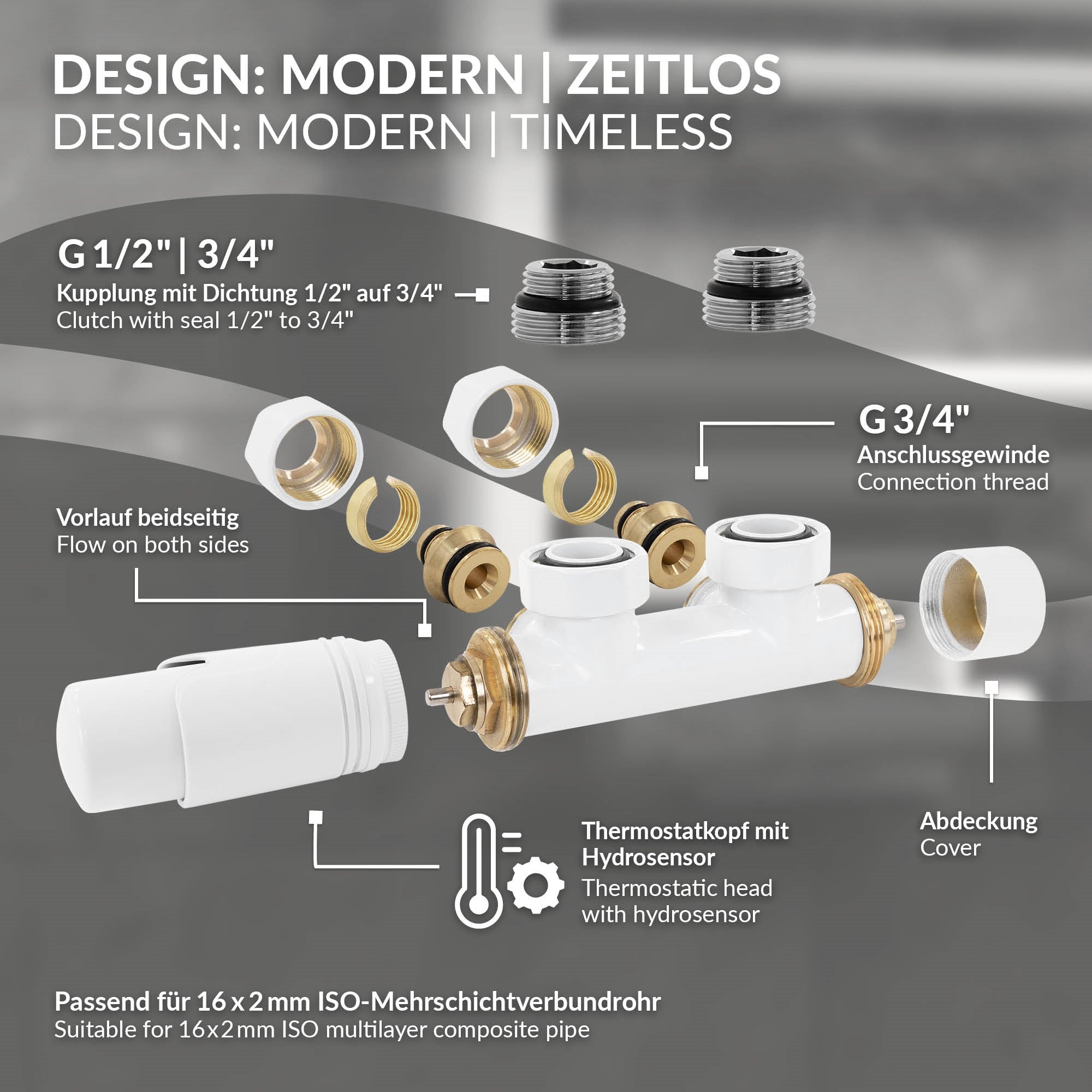 Graphic with modern design elements and connection details.