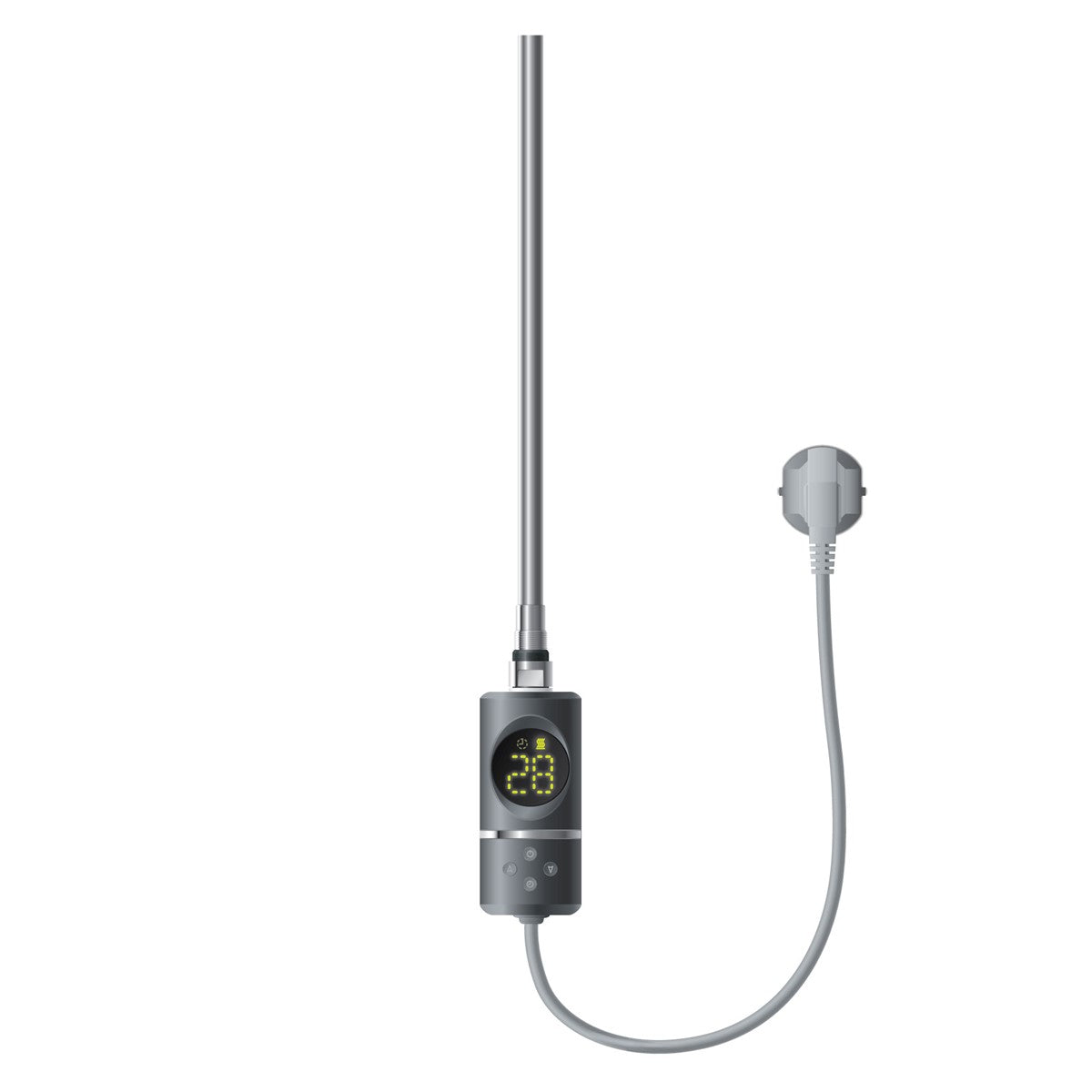 Heating element with digital display and controls.