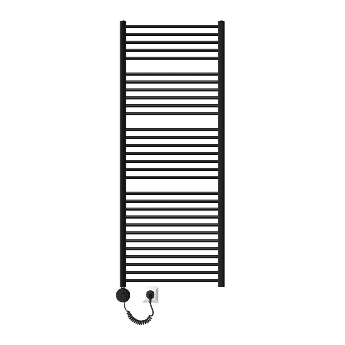 Sort håndklædetørrer, model Luxe-054-069, 75x180 cm.