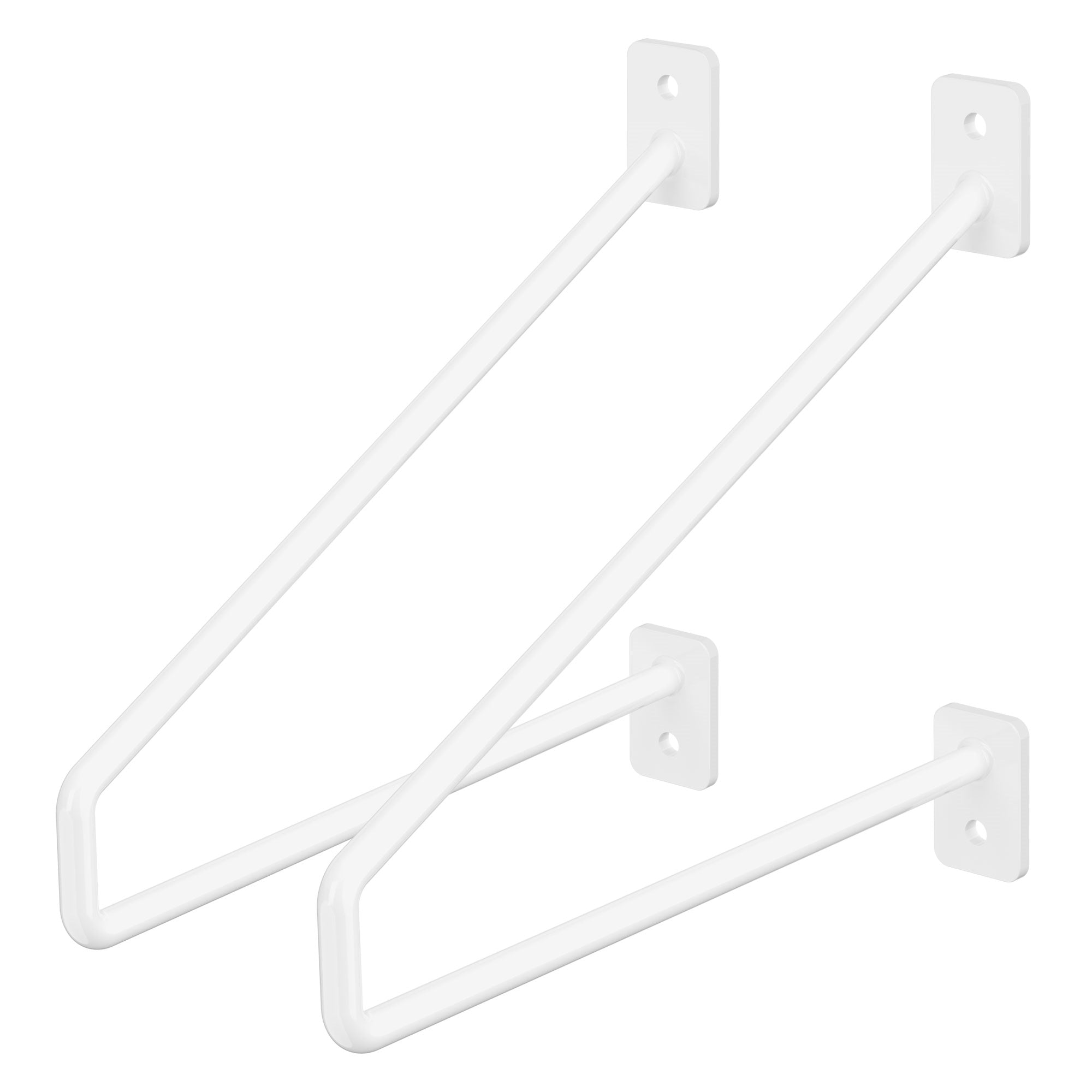 Zwei weiße Wandhalterungen in einem klaren Design.