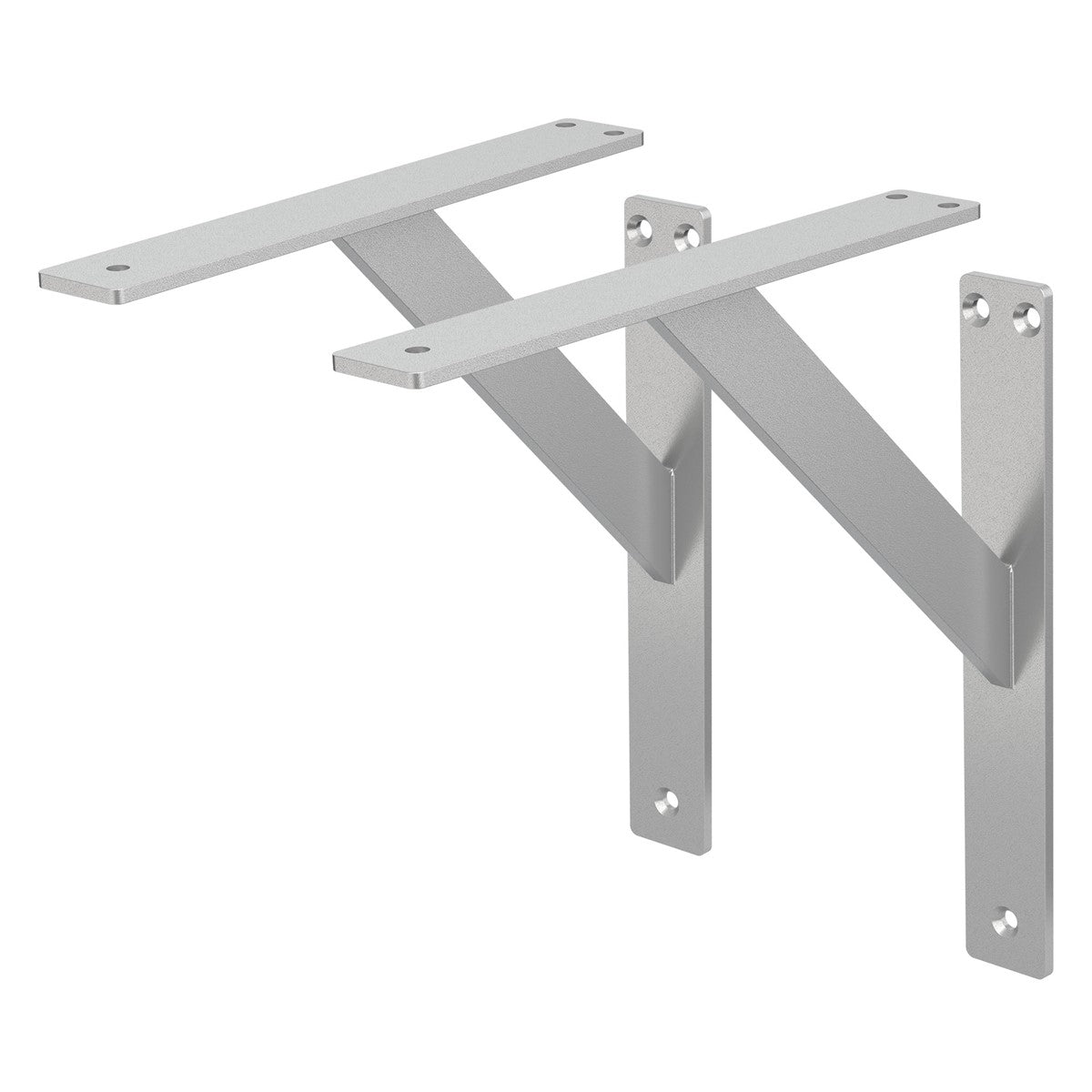 Two aluminium wall brackets in a clean design.