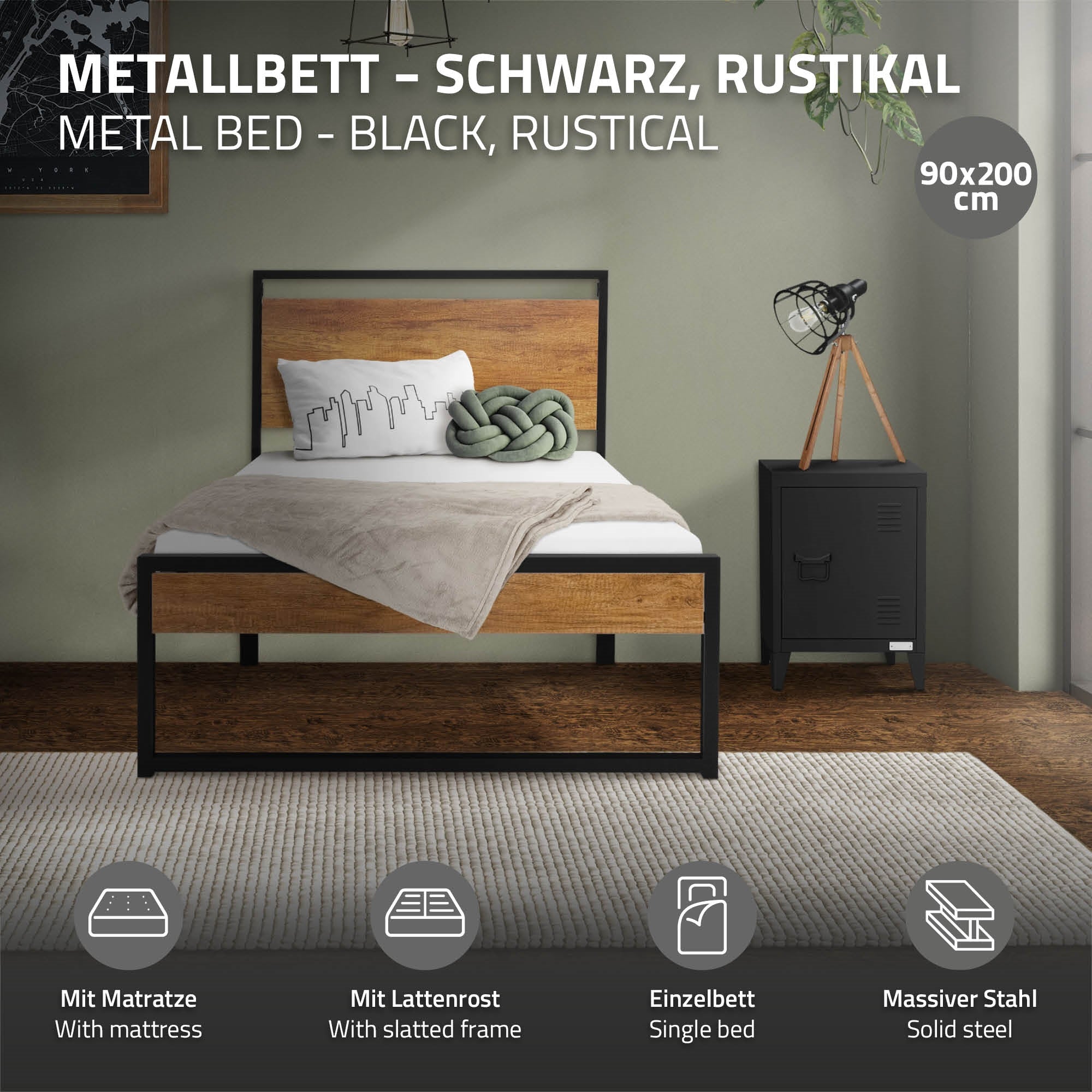 Schaumstoffmatratze aus 100% Polyester, waschbar.
