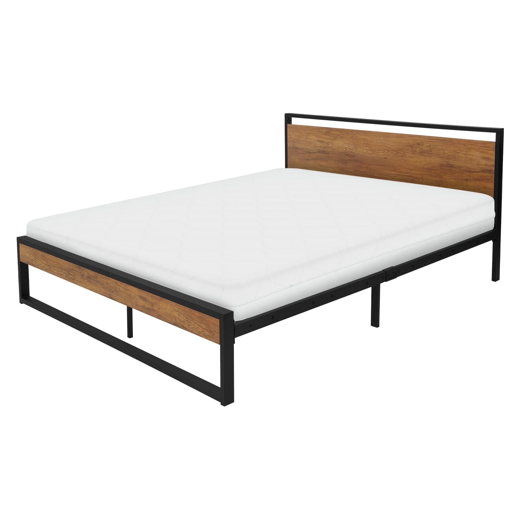 Postel s matrací v minimalistickém designu.