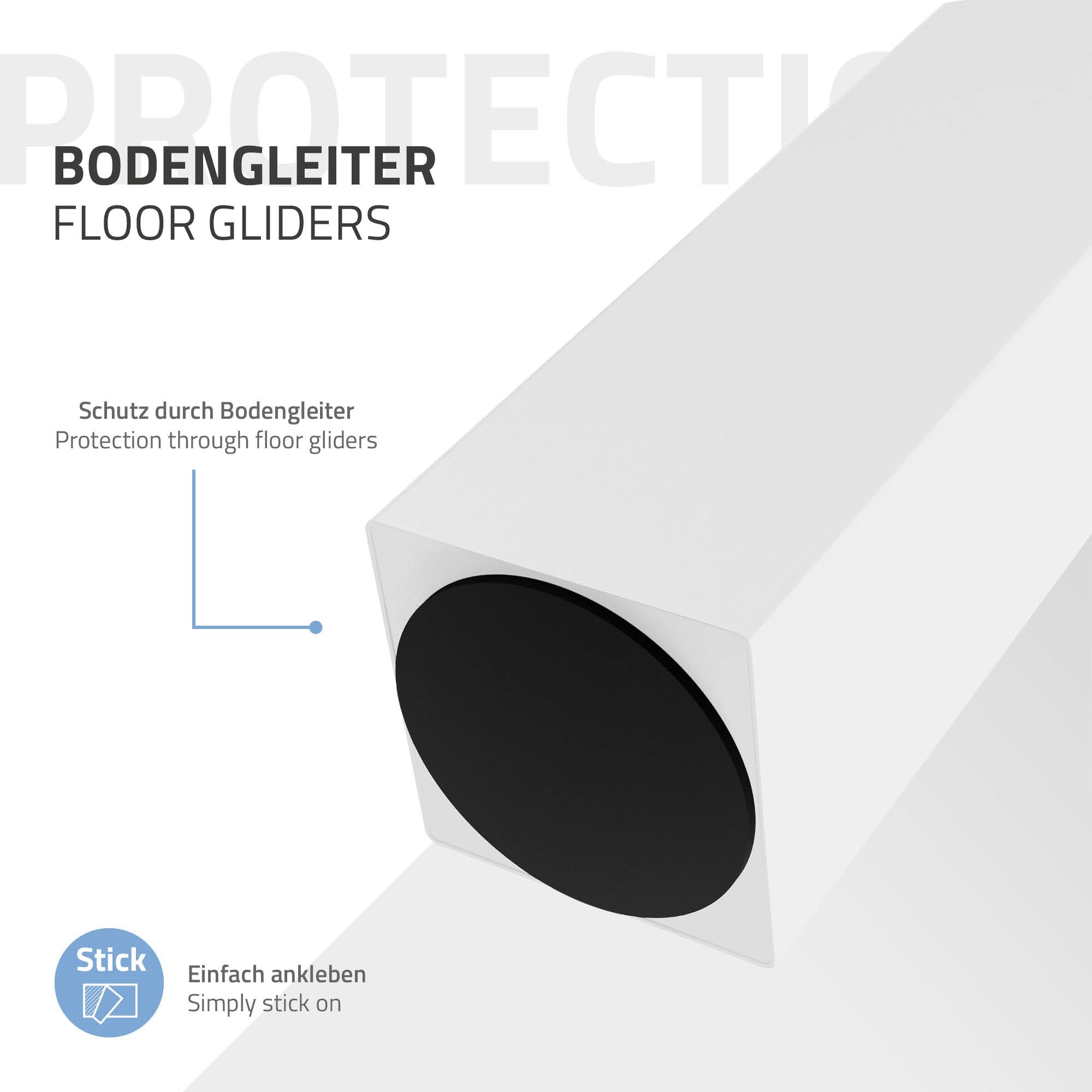 Baseboard with black protection for furniture.