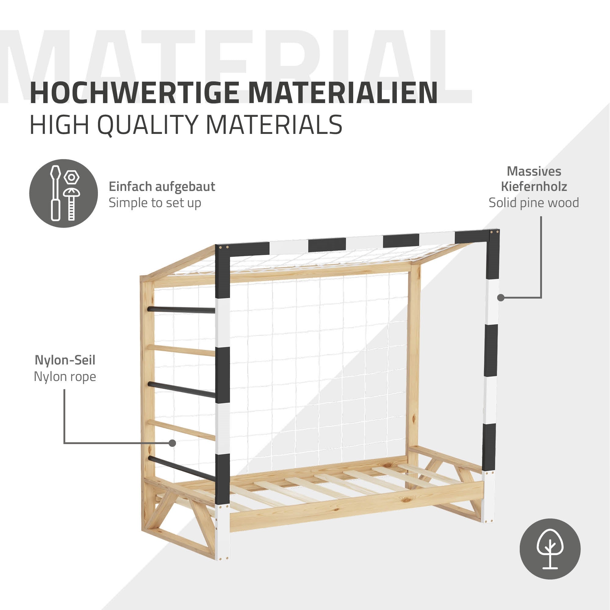 Ein Kinderbett mit einem Matratzen- und Bettgestell-Design.