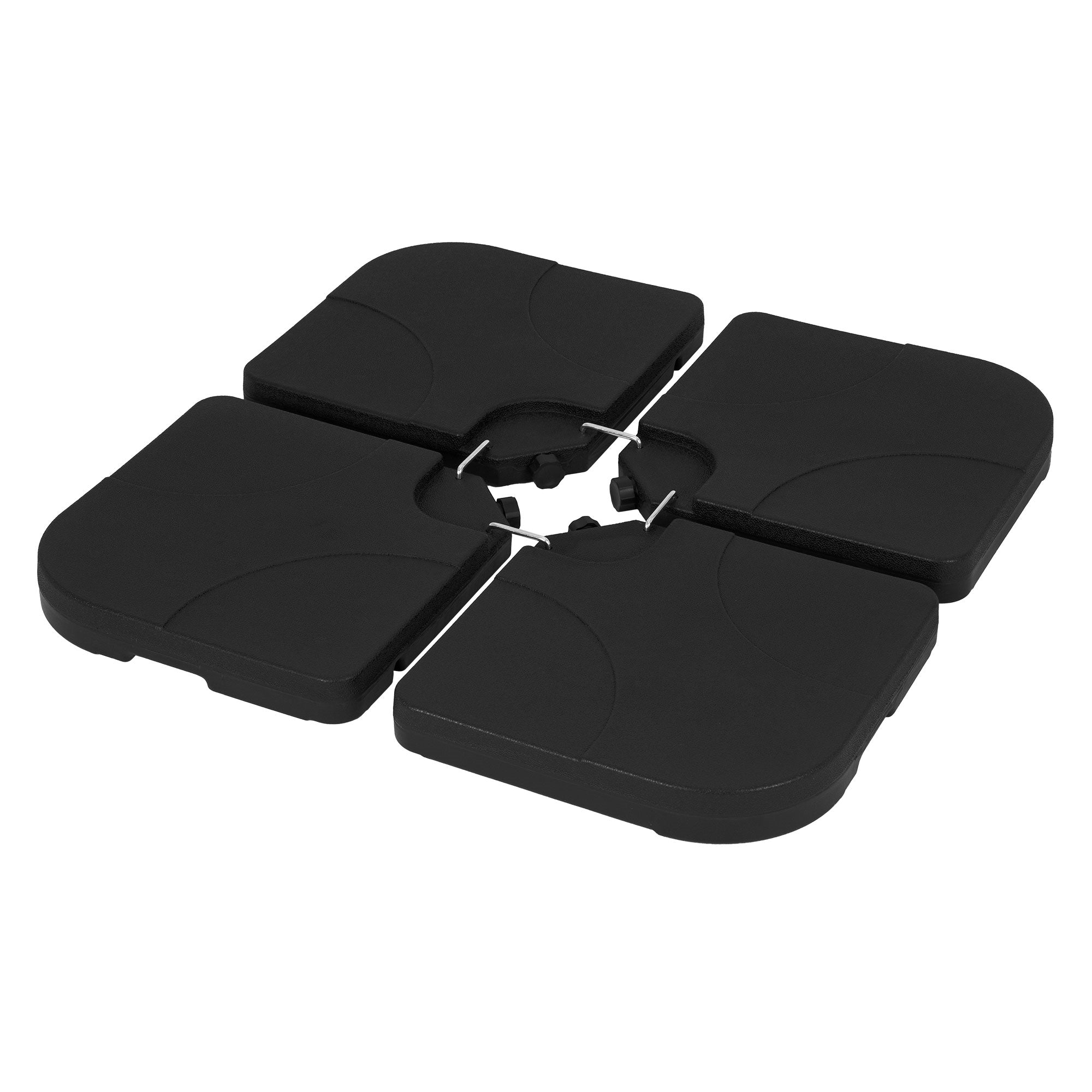 Vier schwarze Platten, die zusammengefügt sind, um Stabilität zu bieten.