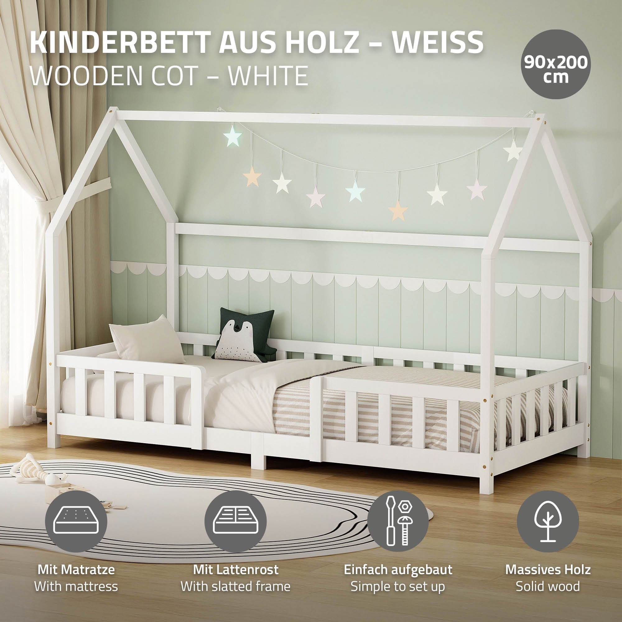 Matratze aus Kaltschaum, waschbar und aus 100% Polyester.
