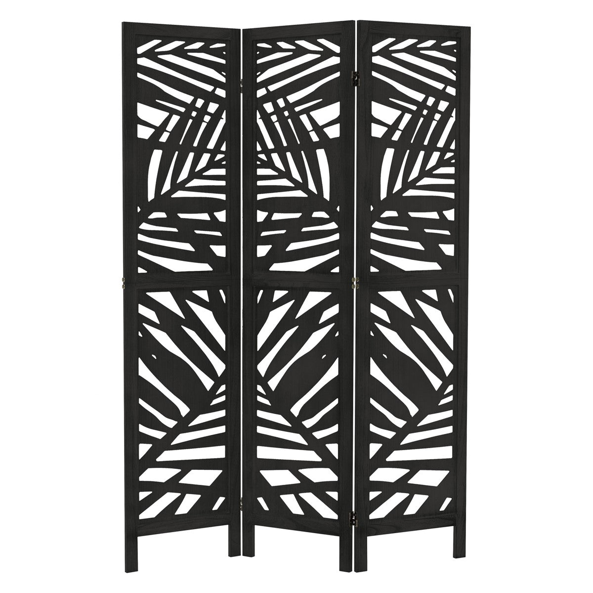 Room divider made of paulownia wood with a modern, curved design.